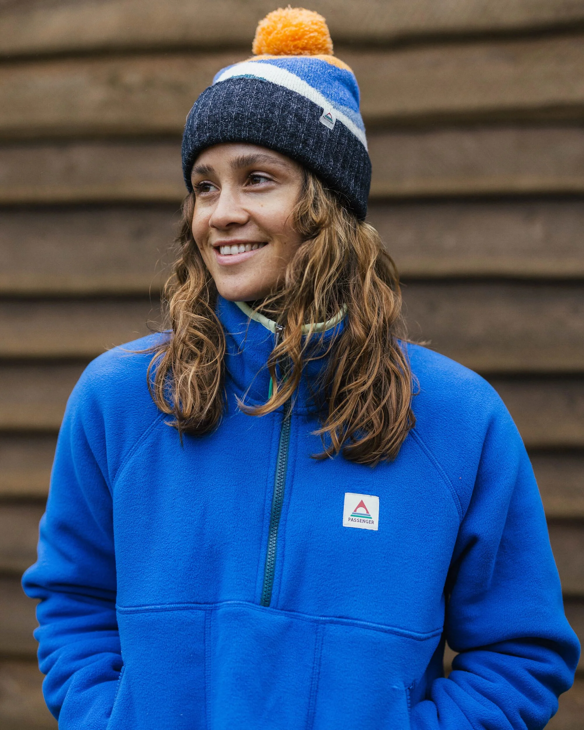 Folksy Sherpa Fleece - Azure Blue - Image 3