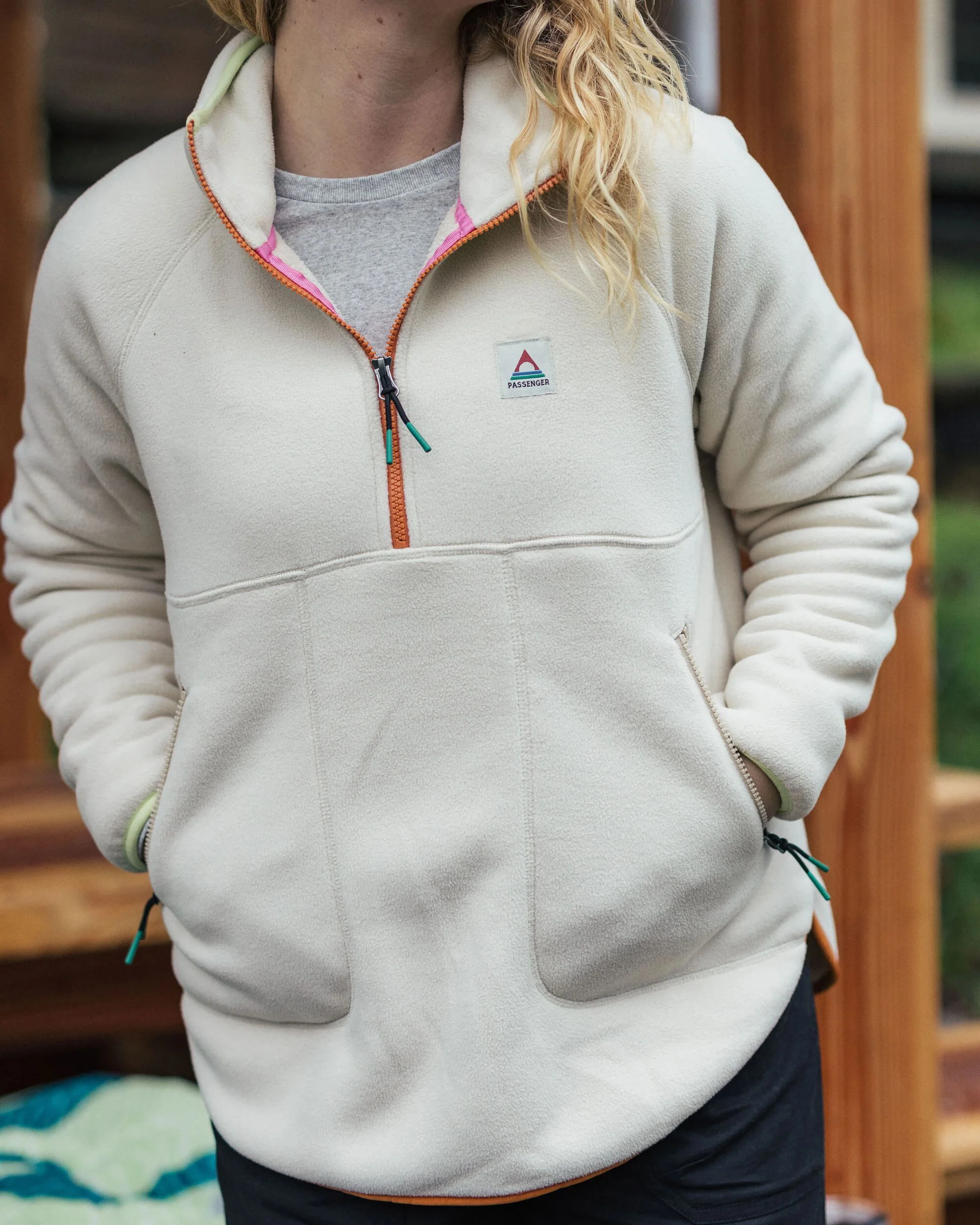 Folksy Sherpa Fleece - Oat - Image 3