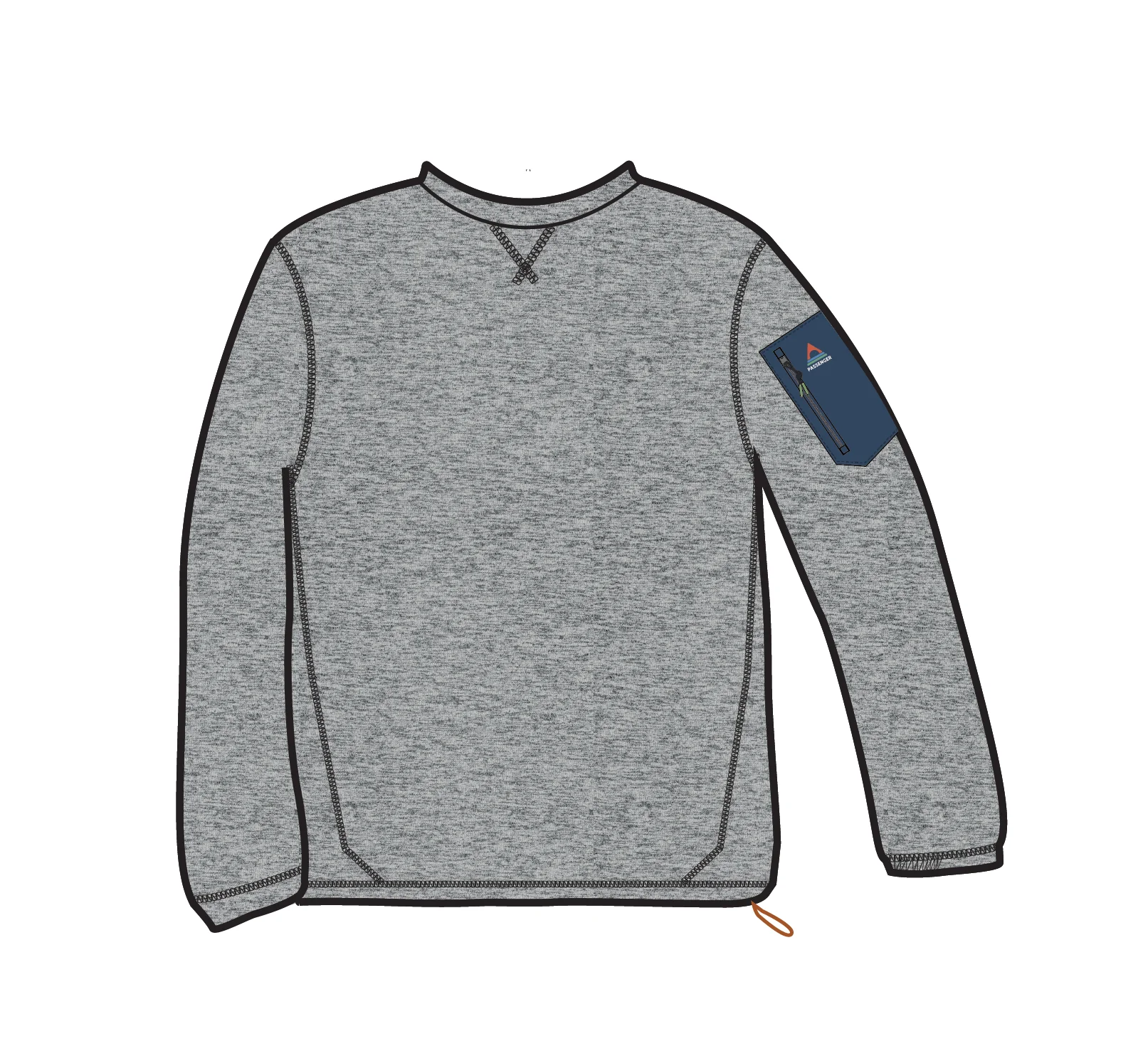 Forestscape Grid Fleece Crew - Grey Marl - Image 10