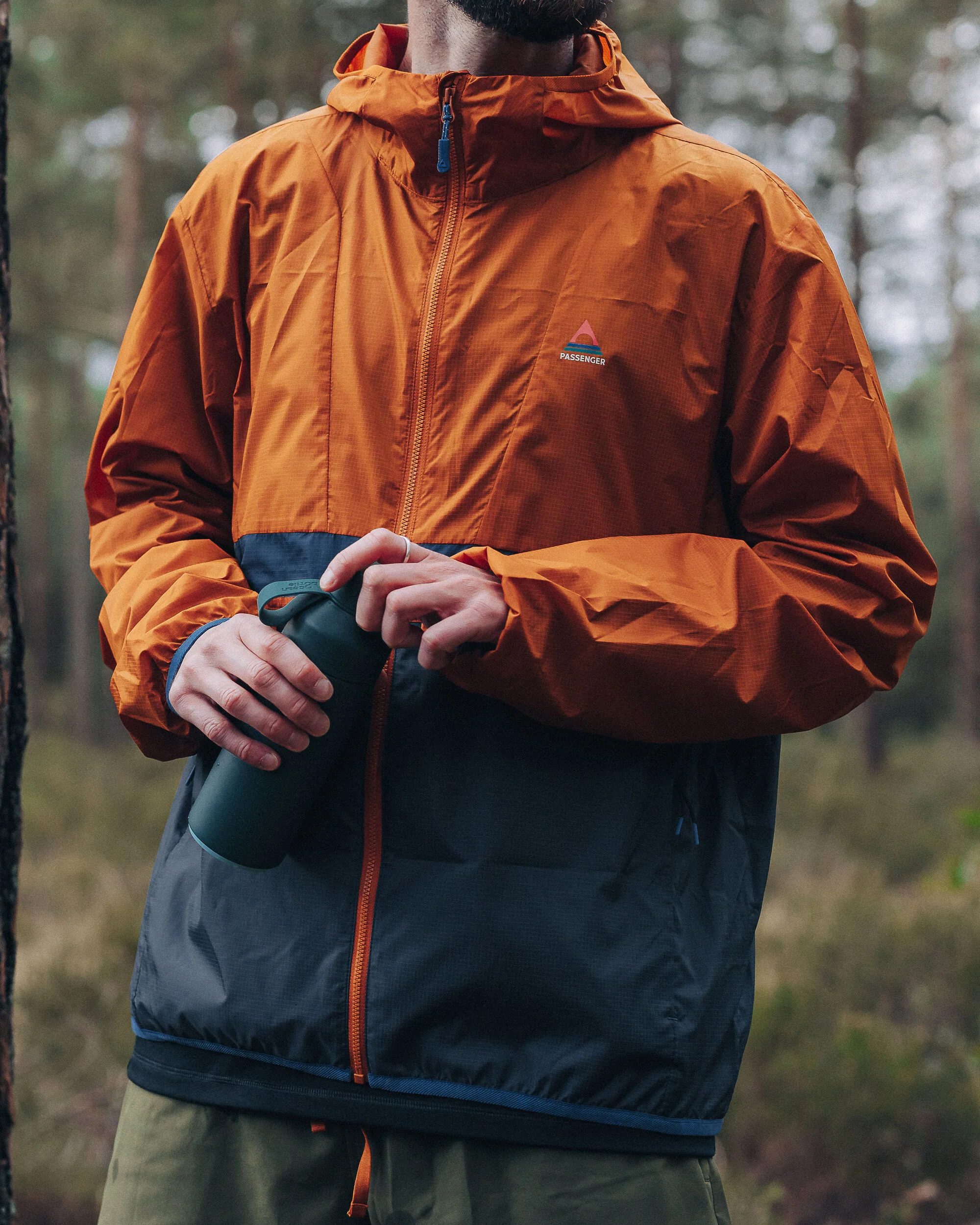 Gusto Windshell Jacket - Sunset Orange/Charcoal - Image 3