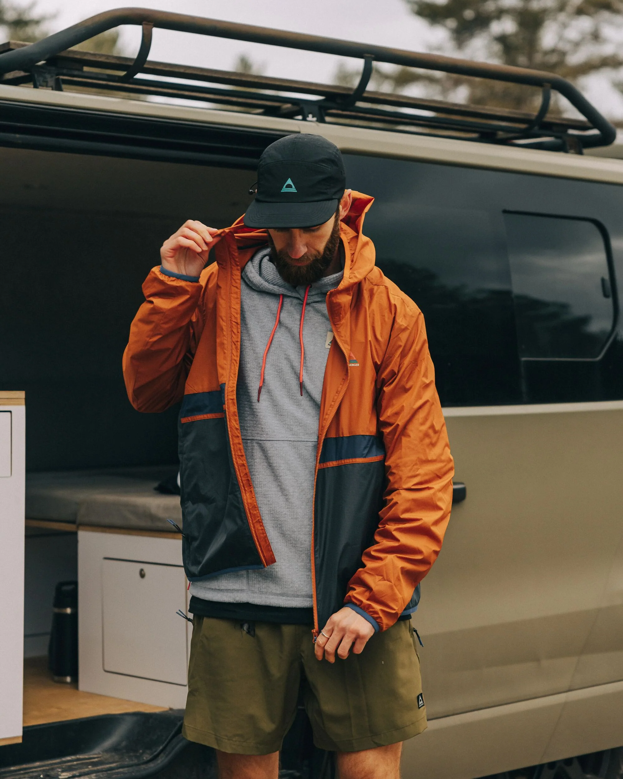 Gusto Windshell Jacket - Sunset Orange/Charcoal - Image 5