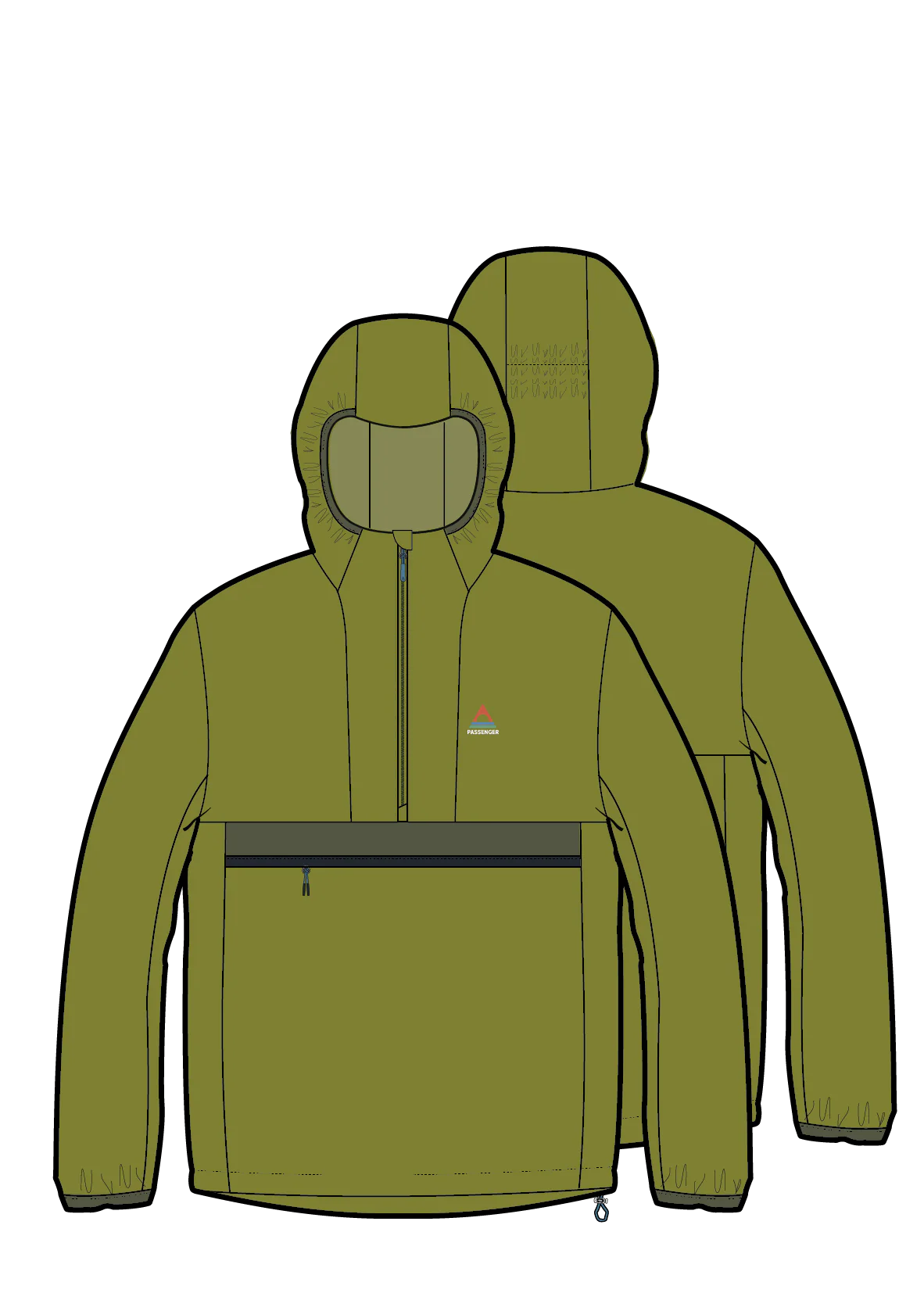 Gusto Windshell Anorak - Tea Green - Image 8