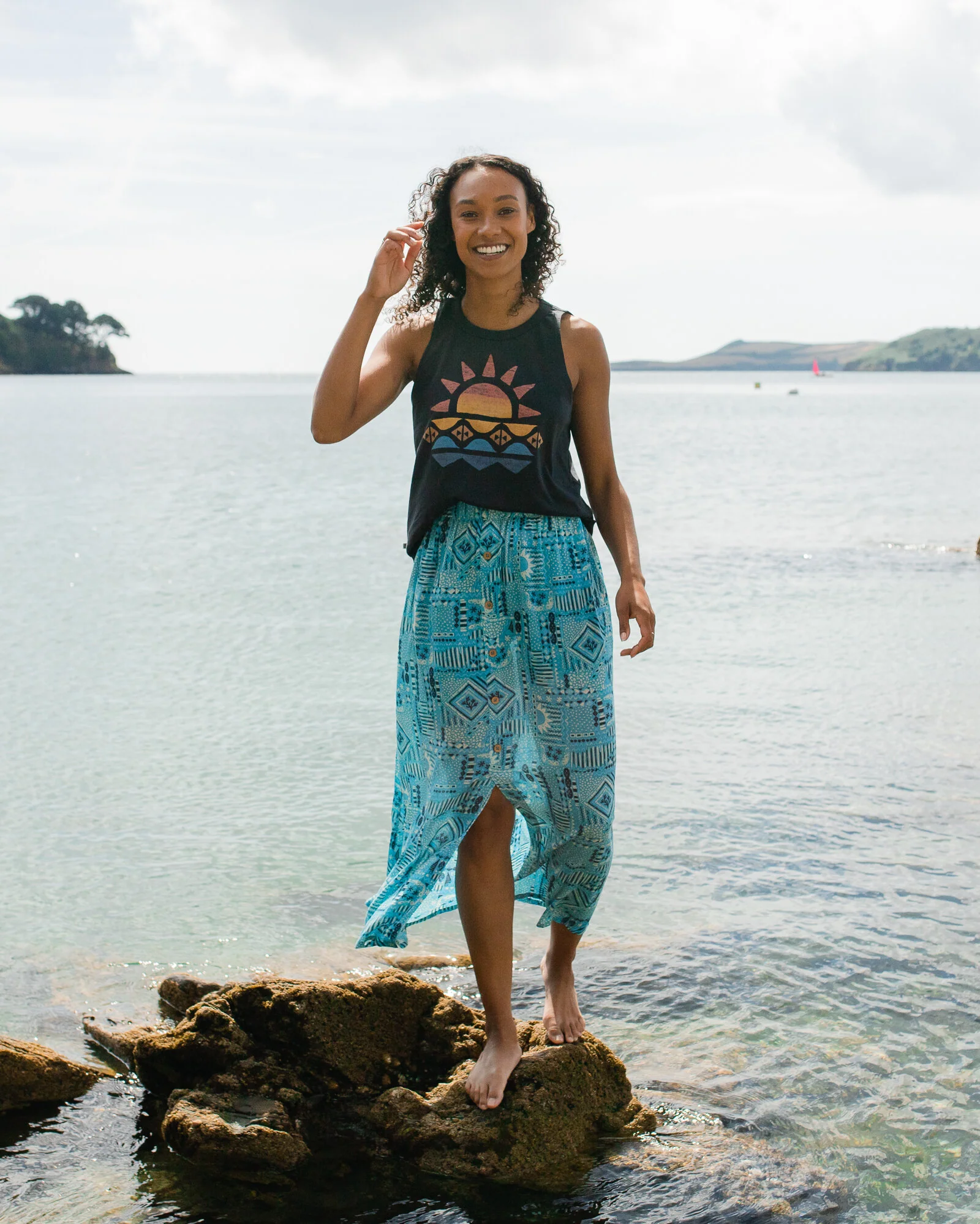 Hannah Skirt - Vintage Patchwork Blue Pool - Image 2