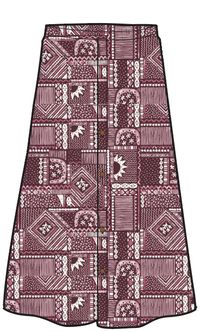Hannah Skirt - Vintage Patchwork Wine - Image 9