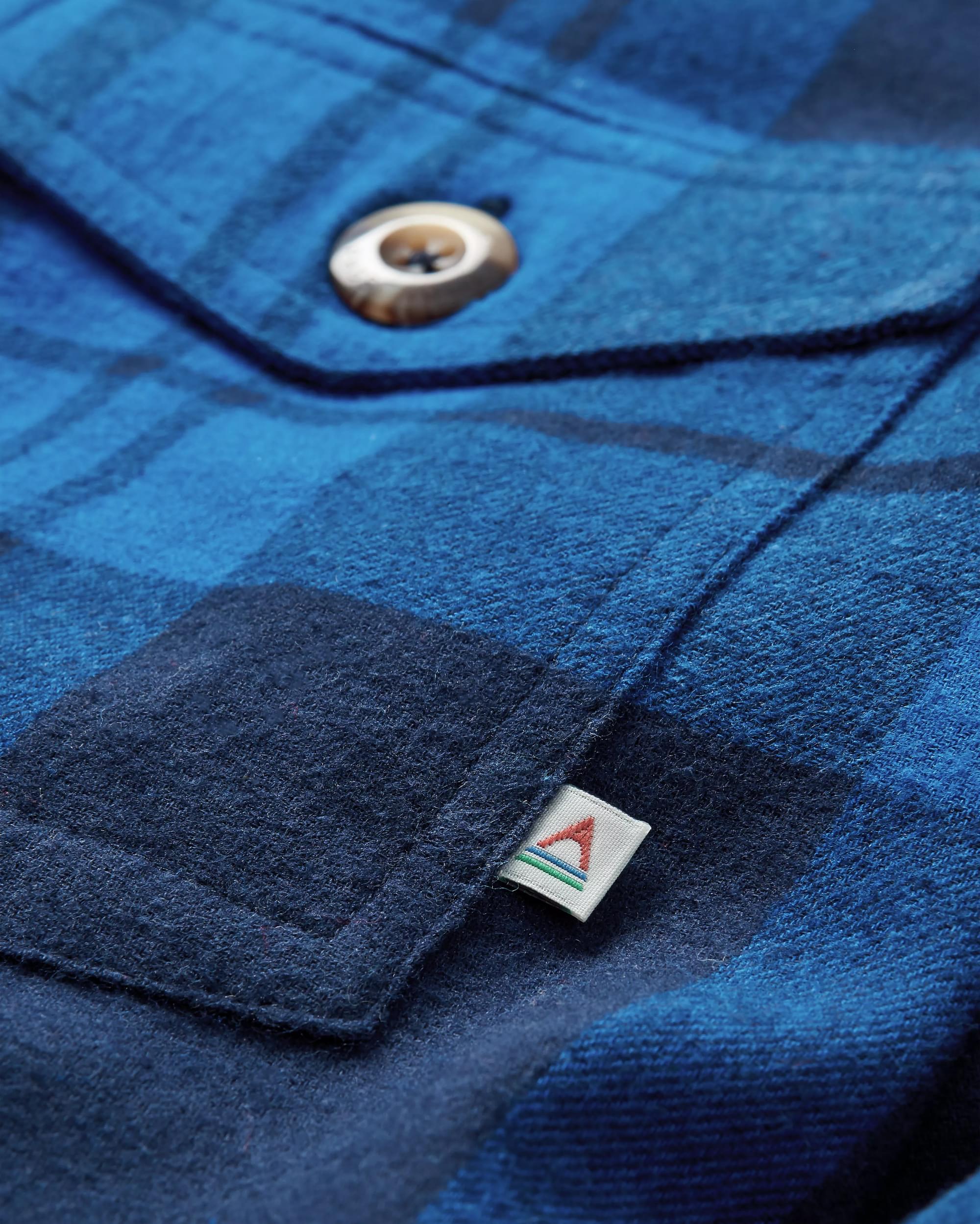 Harmony Organic Cotton Check Shirt - True Blue - Image 8