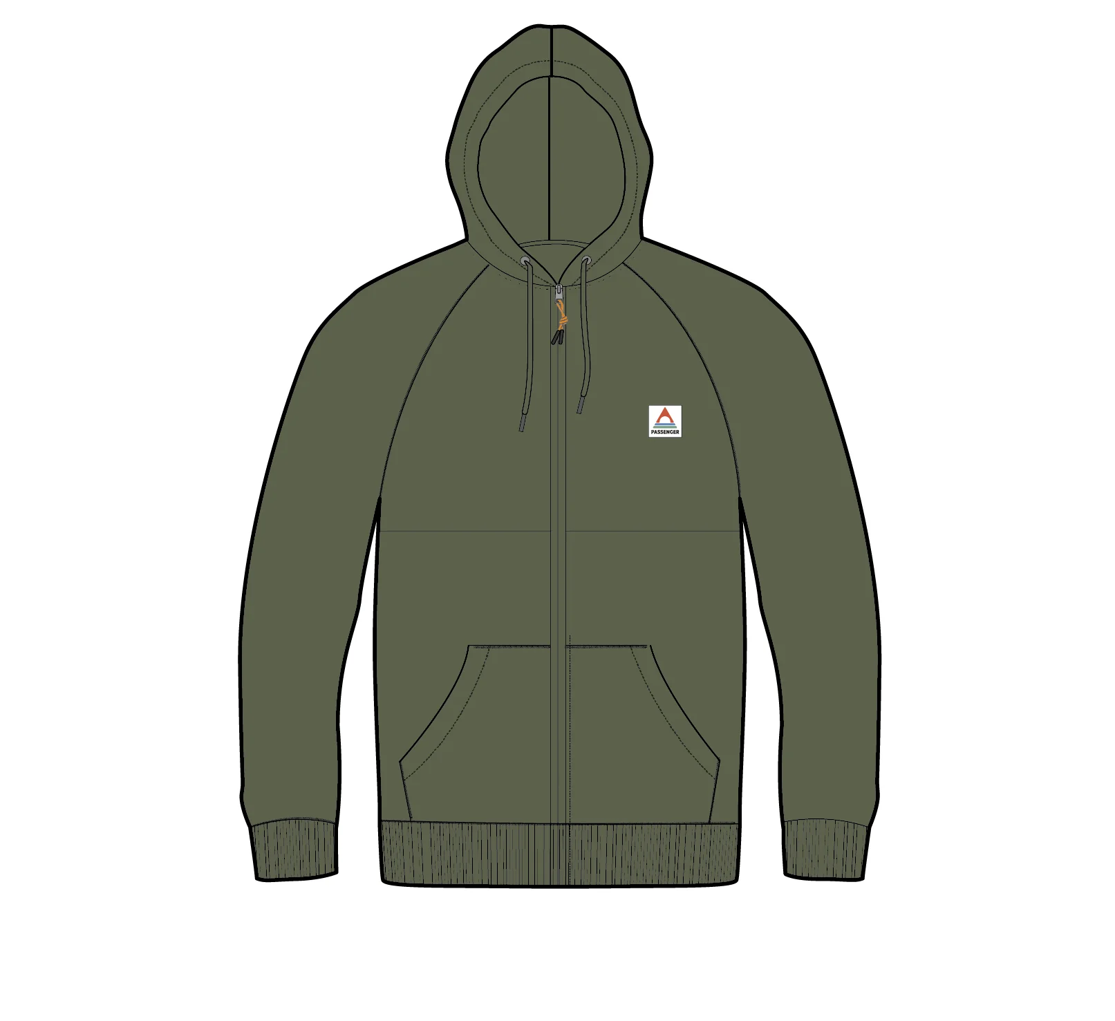Heritage Full Zip Hoodie - Khaki - Image 6