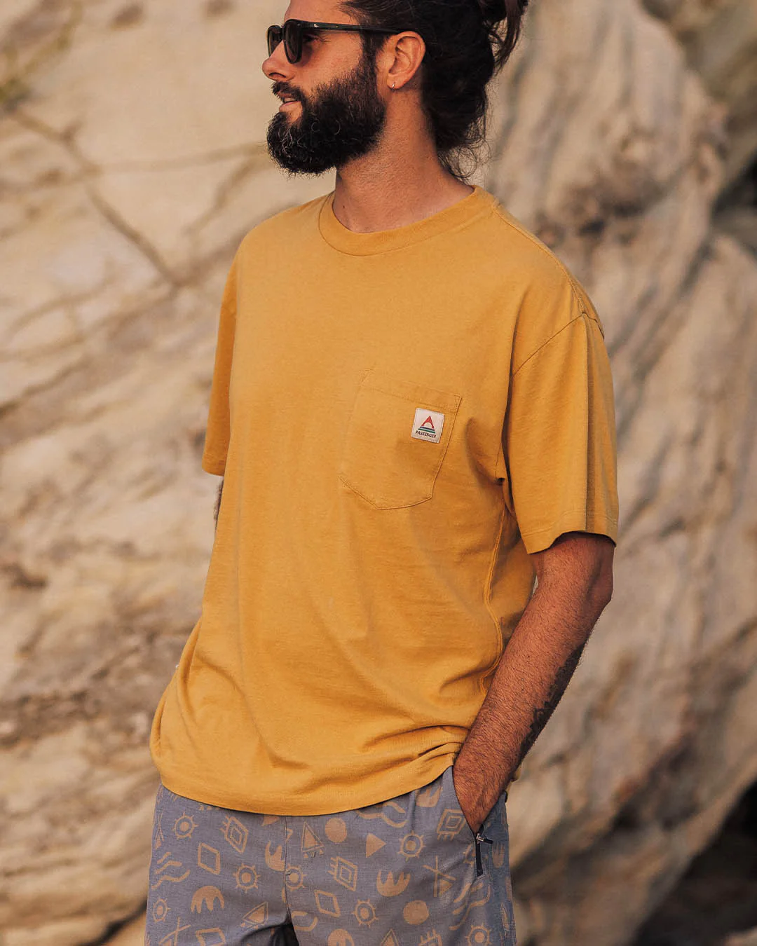 Heritage Organic Relaxed Fit T-Shirt - Mustard Gold - Image 4