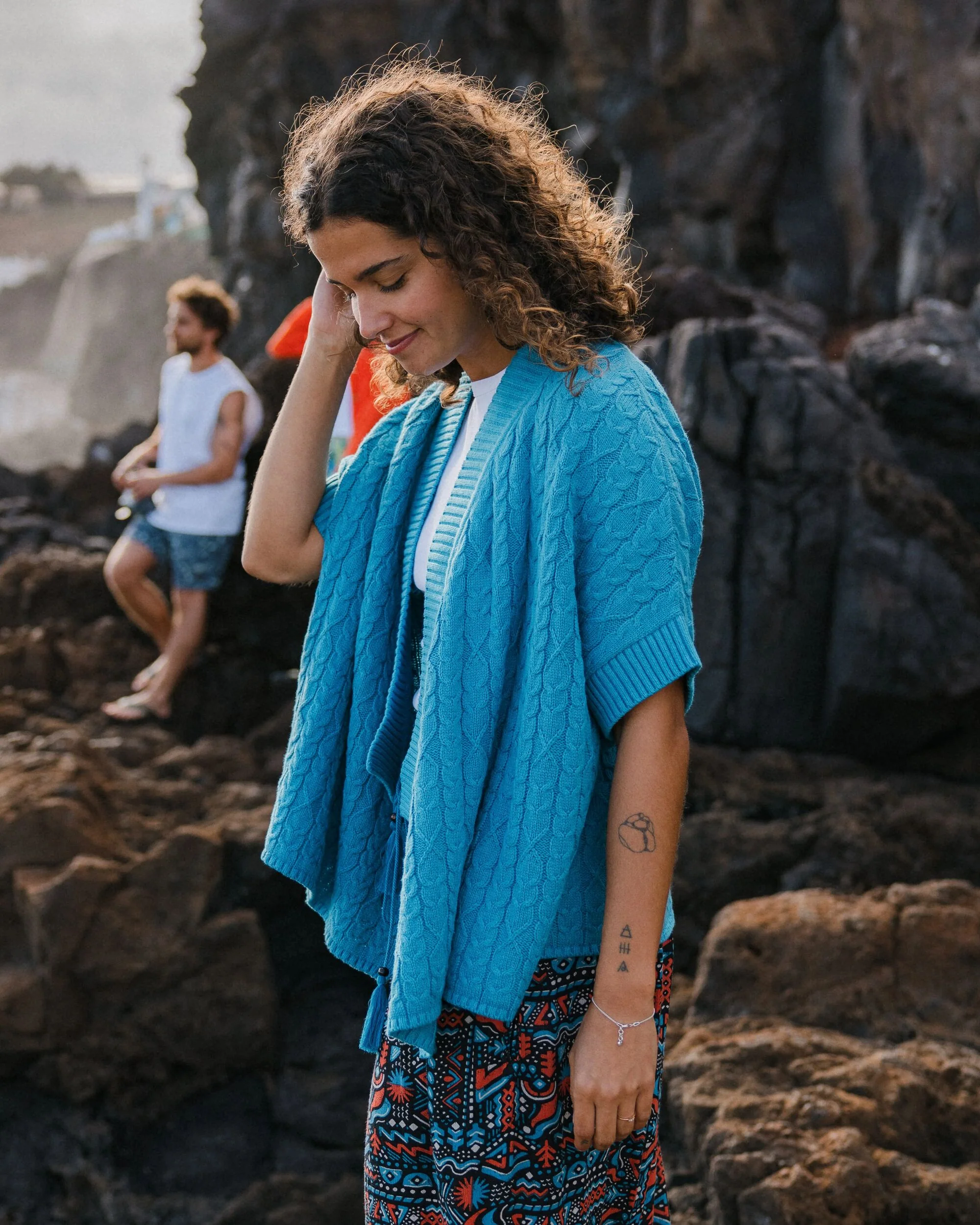 Homely Knitted Cardigan - Bluejay - Image 4
