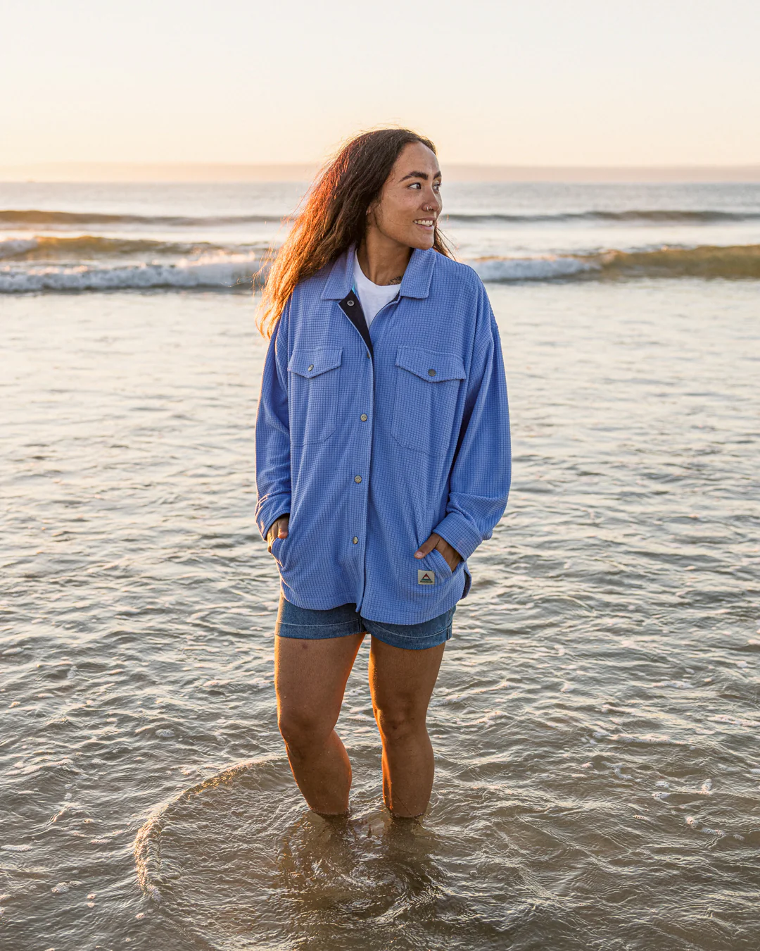 Iguazu Grid Polar Fleece Shirt - Baja - Image 6