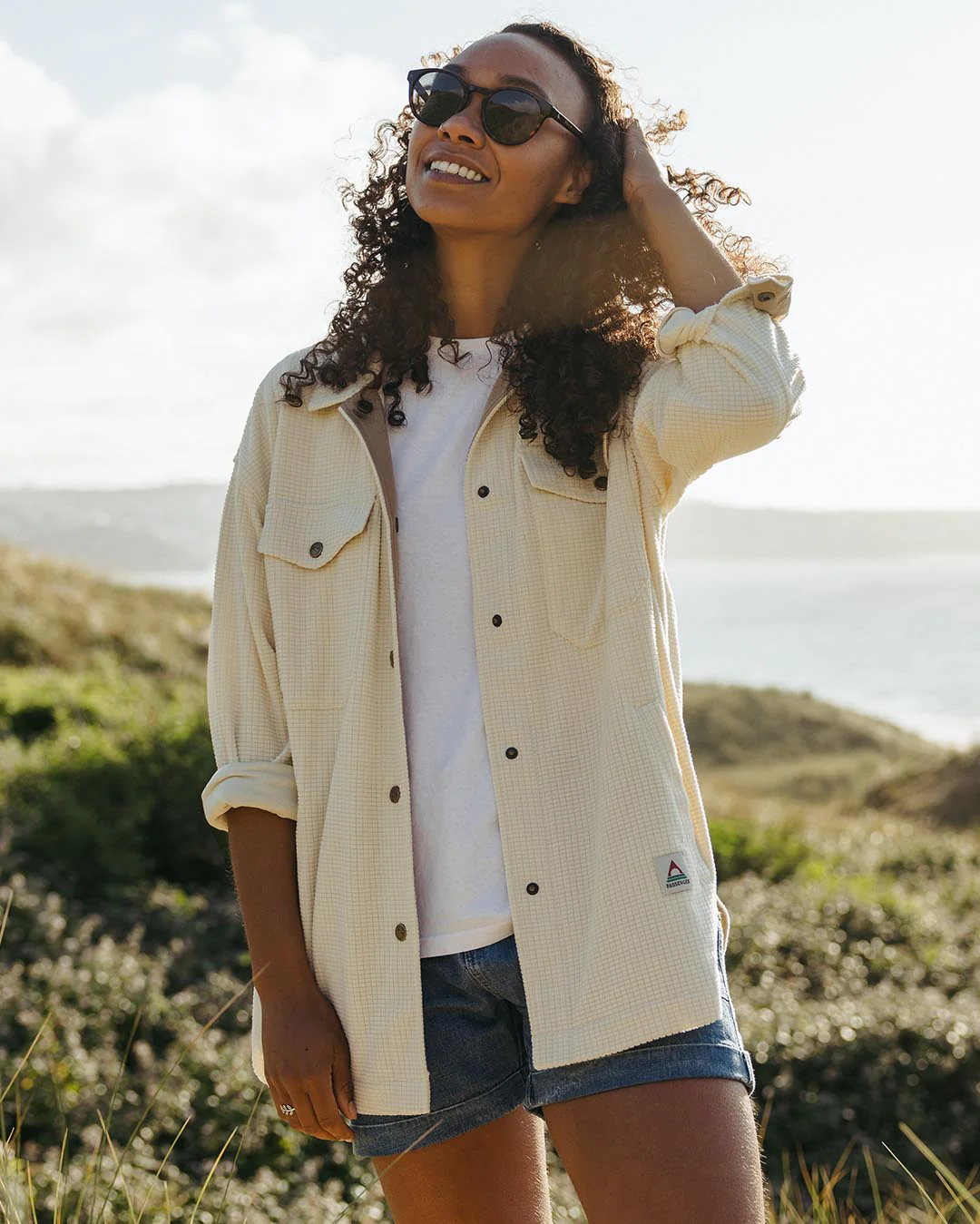 Iguazu Grid Polar Fleece Shirt - Birch - Image 3