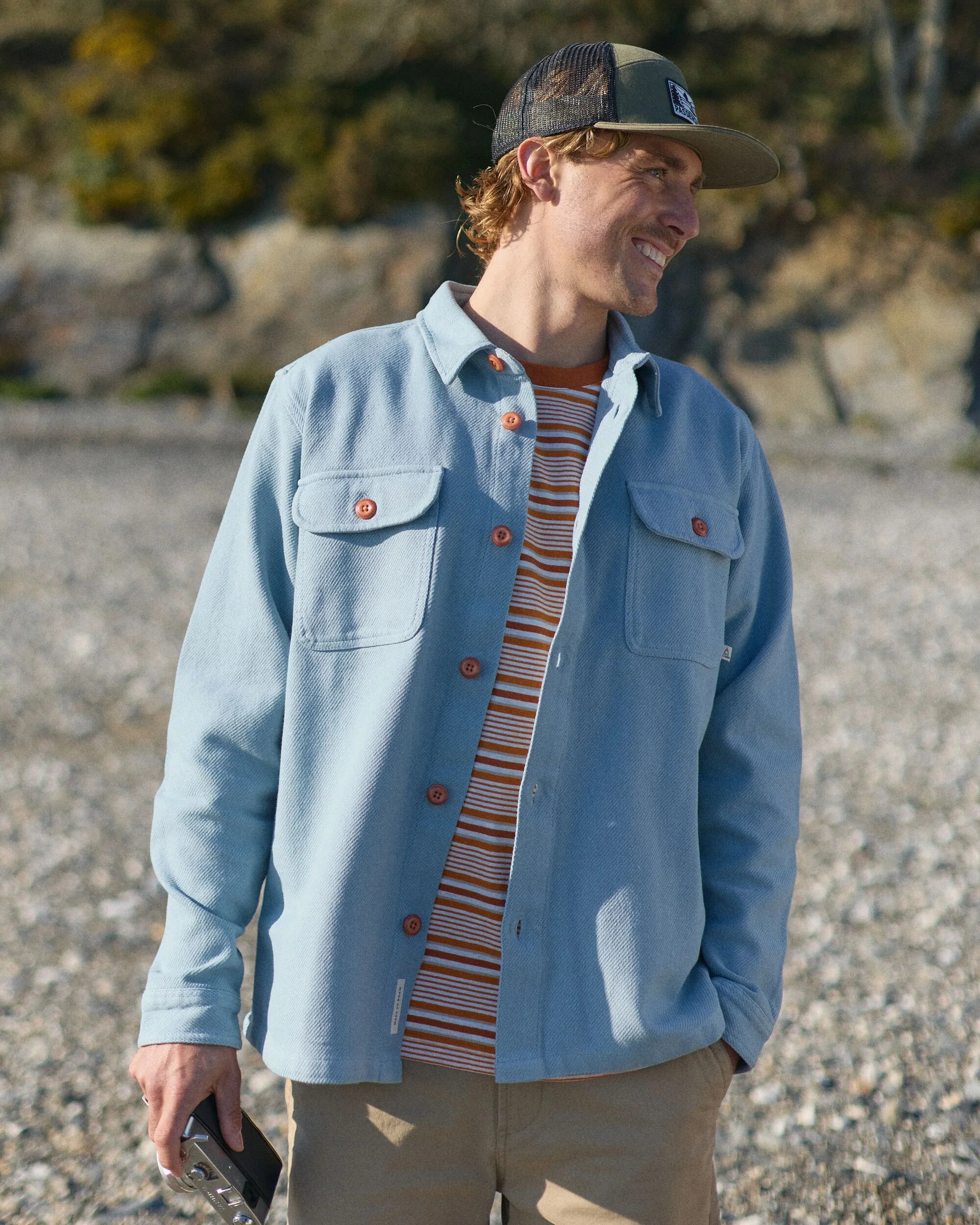 Island Twill Shirt - Faded Denim - Image 3