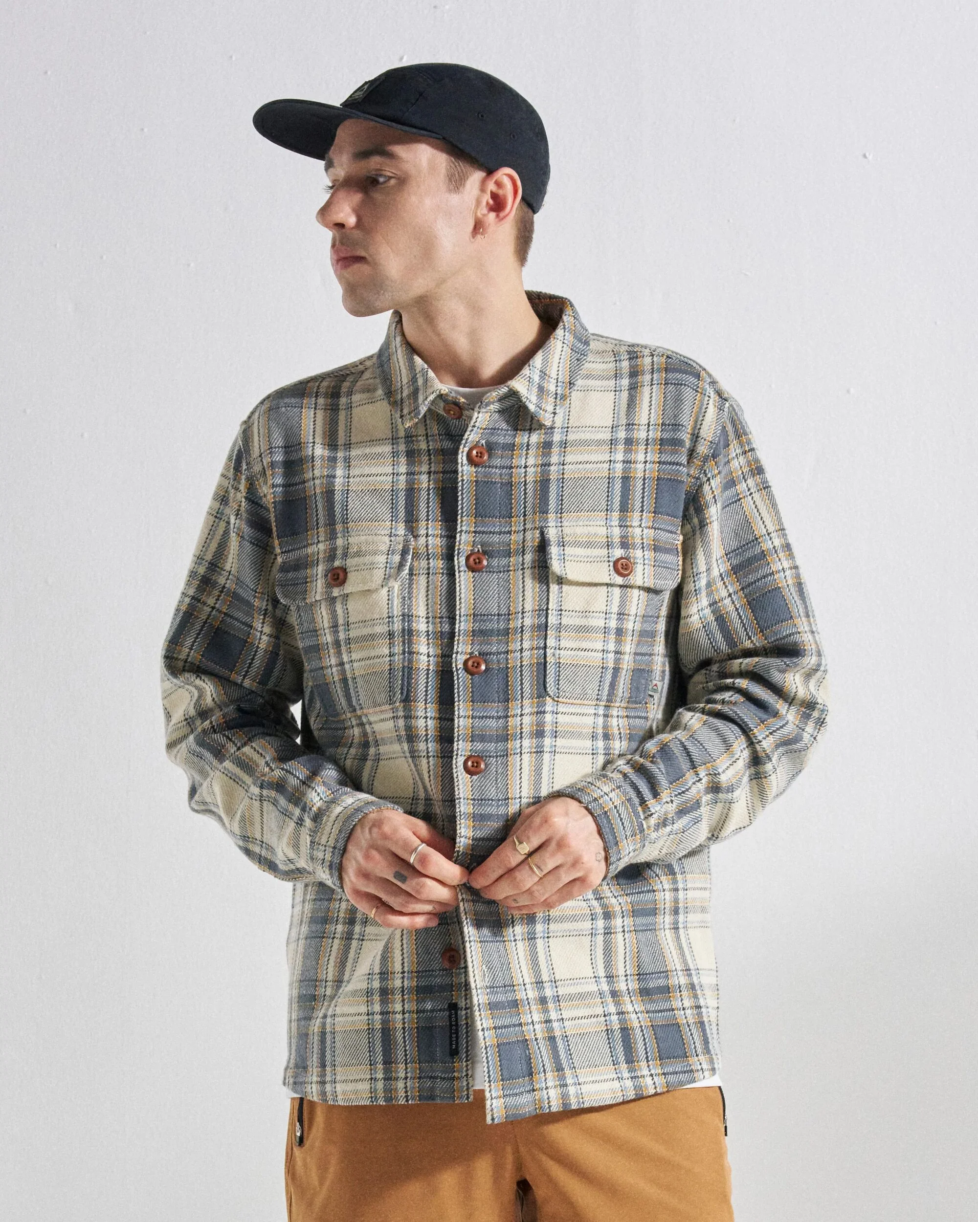 Island Twill Shirt - Off White Check