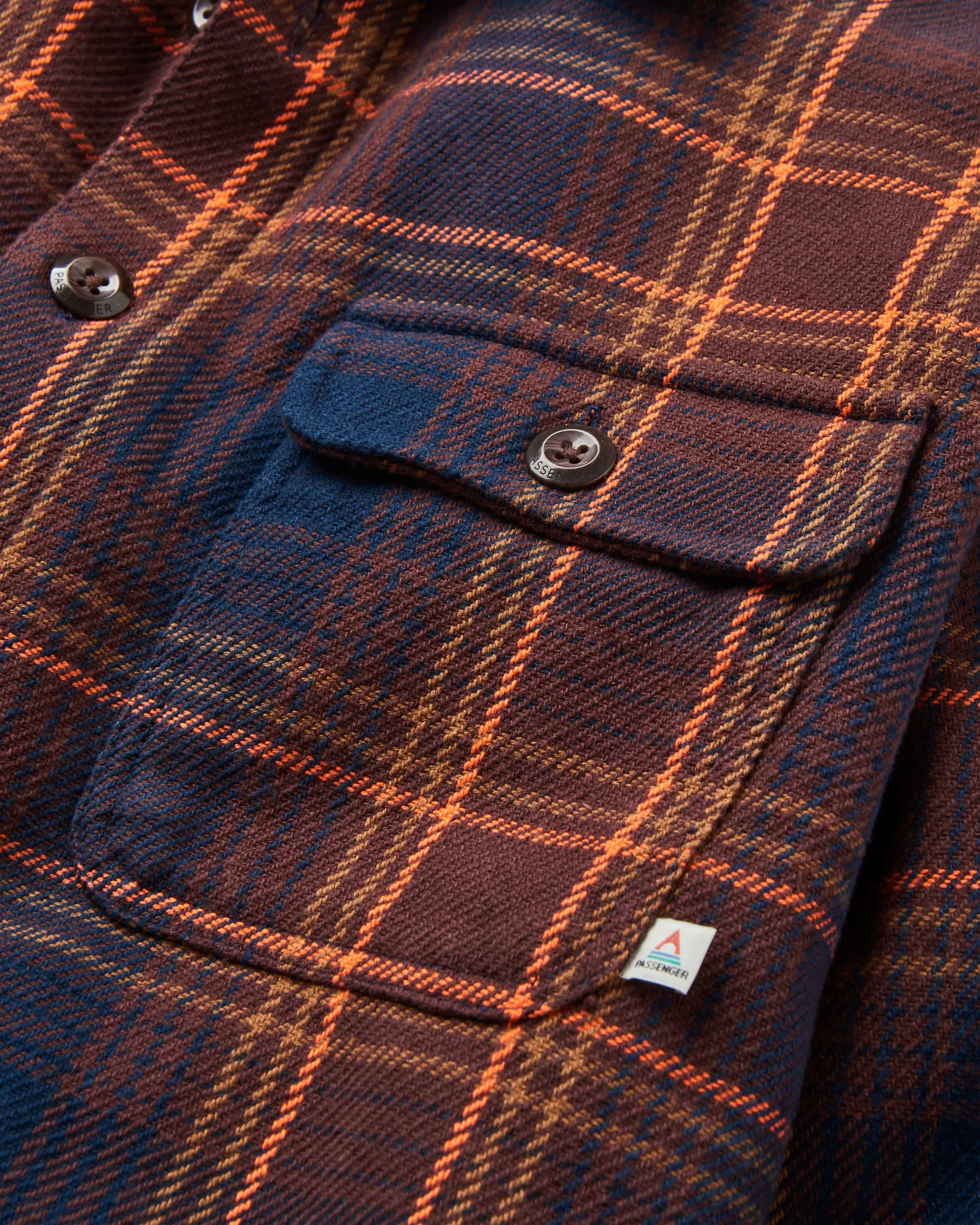 Island Twill Shirt - Rich Navy/Espresso Check - Image 2