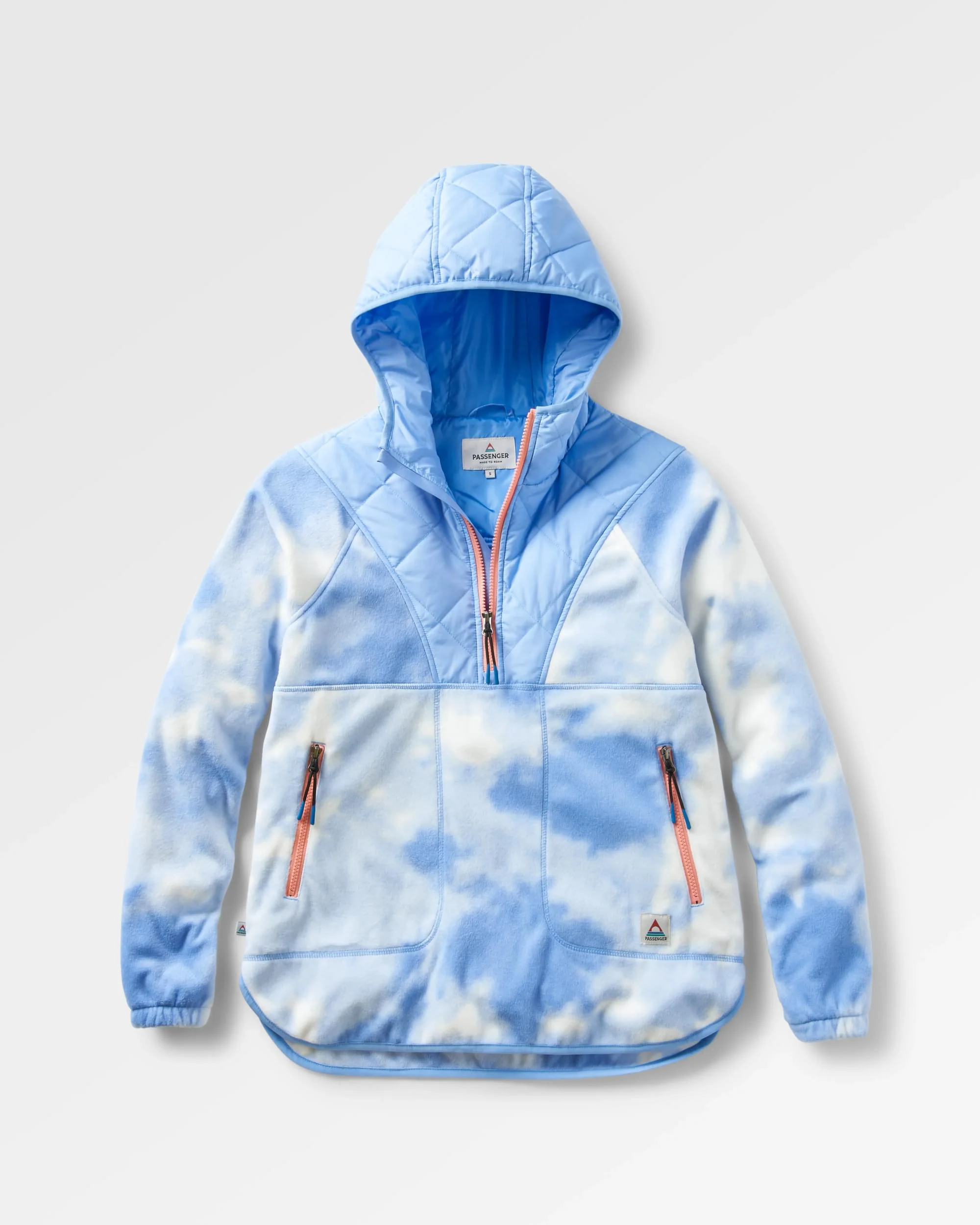 Juana Polar Hooded Fleece - Tie Dye Cornflower