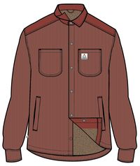 Kodiak Sherpa Lined Cord Overshirt - Red Ochre - Image 8