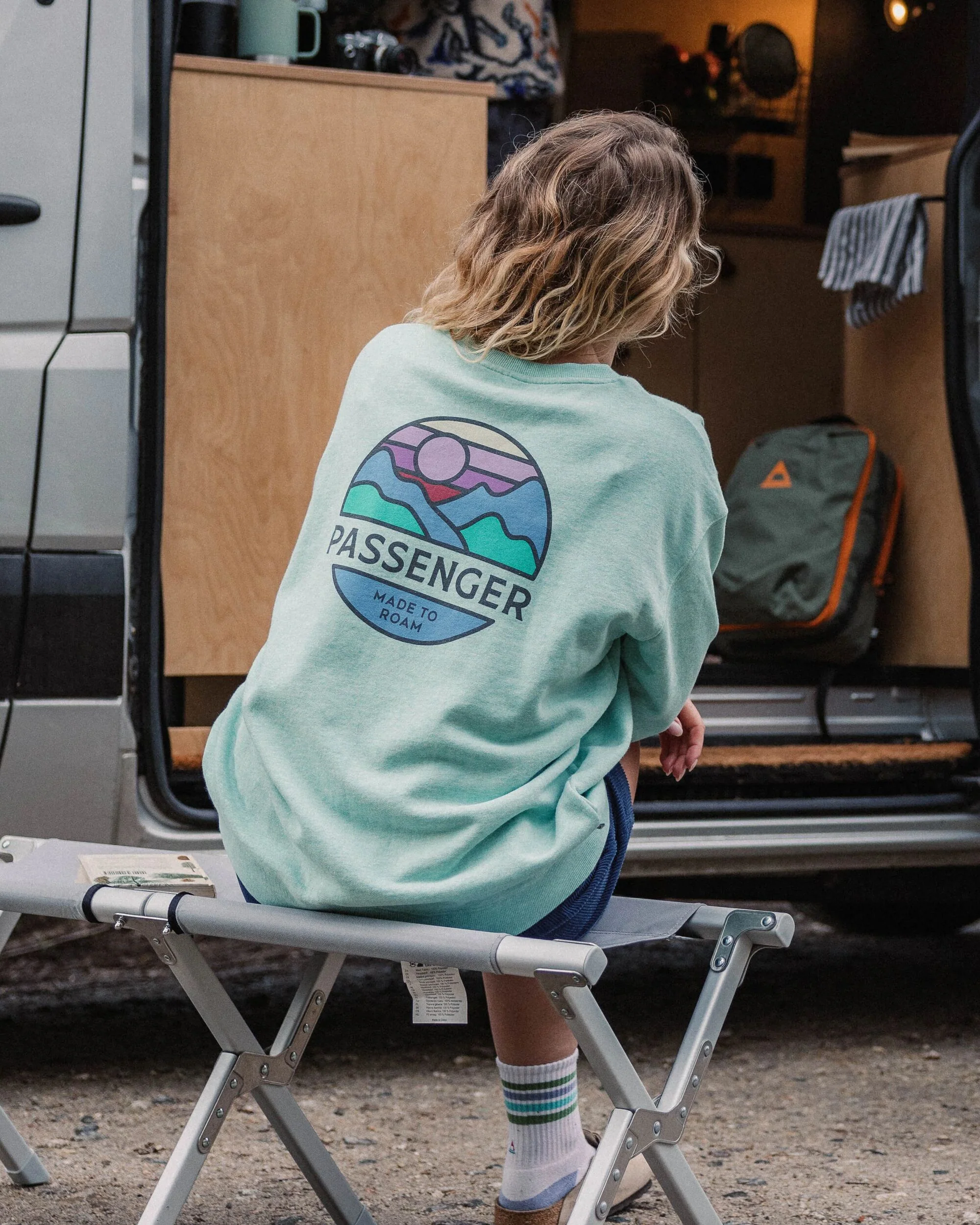 Laidback Organic Cotton Sweatshirt - Aqua Marl