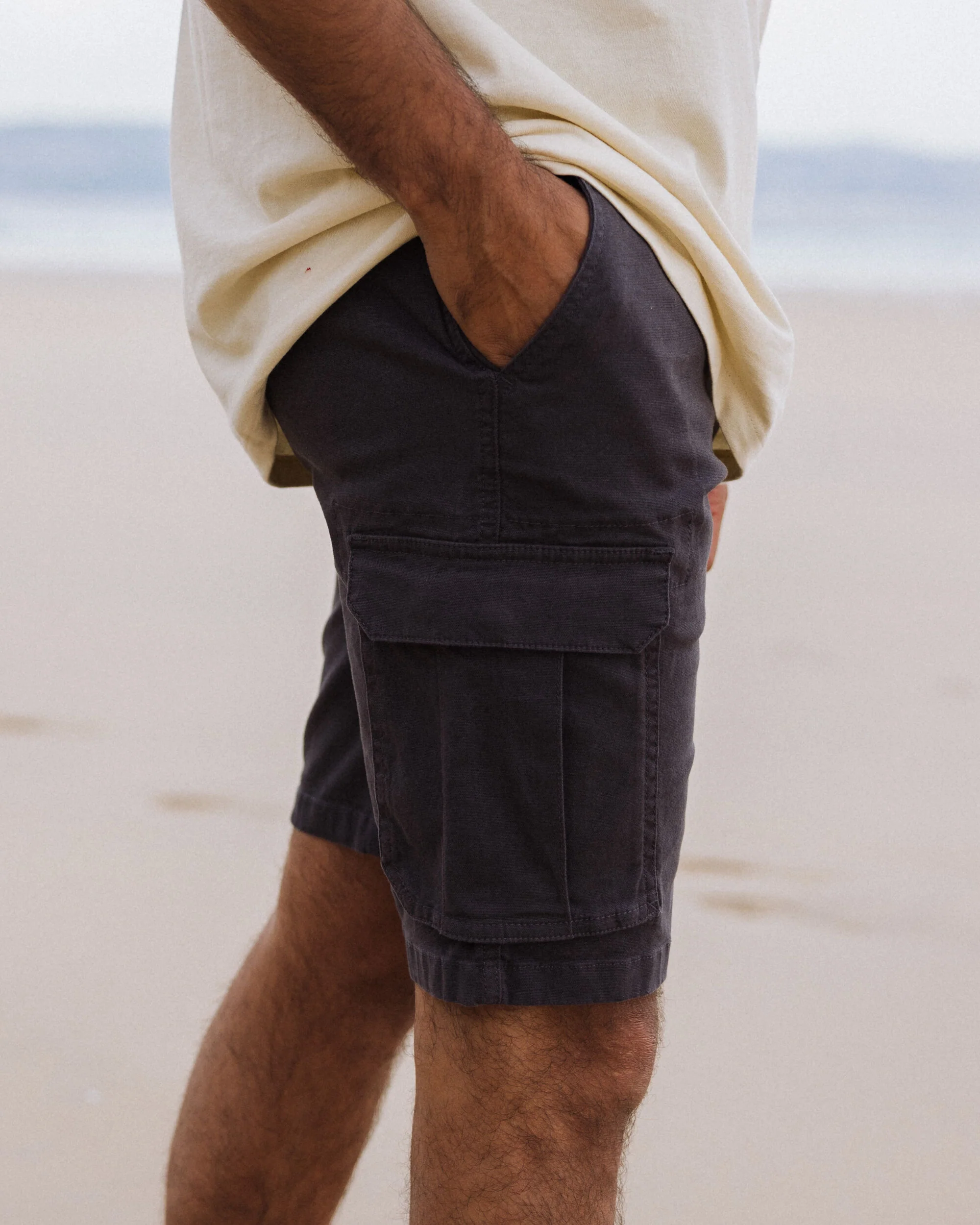 Lakeside Cargo Cotton Short - Faded Black - Image 4