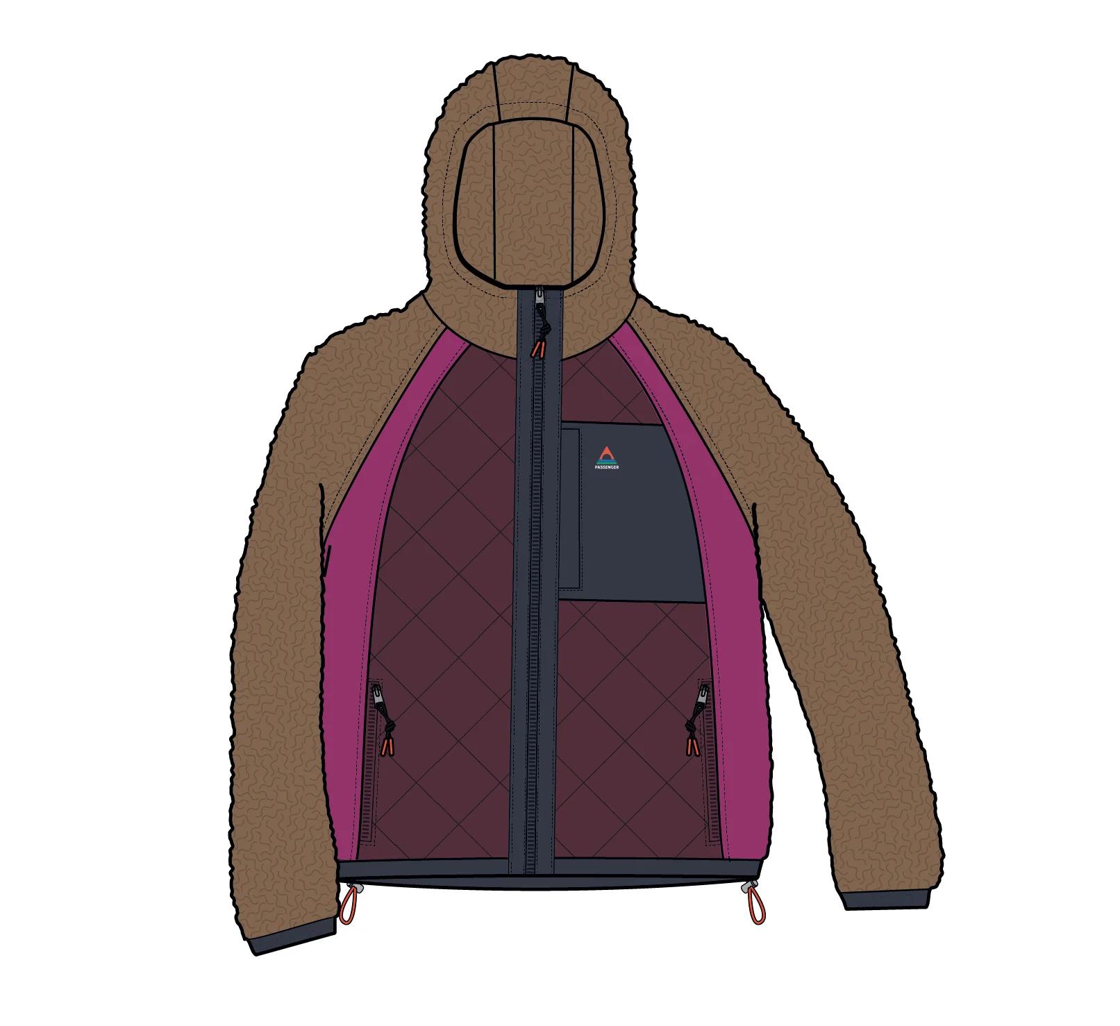 Lara Quilted Jacket - Toffee/Fig - Image 6