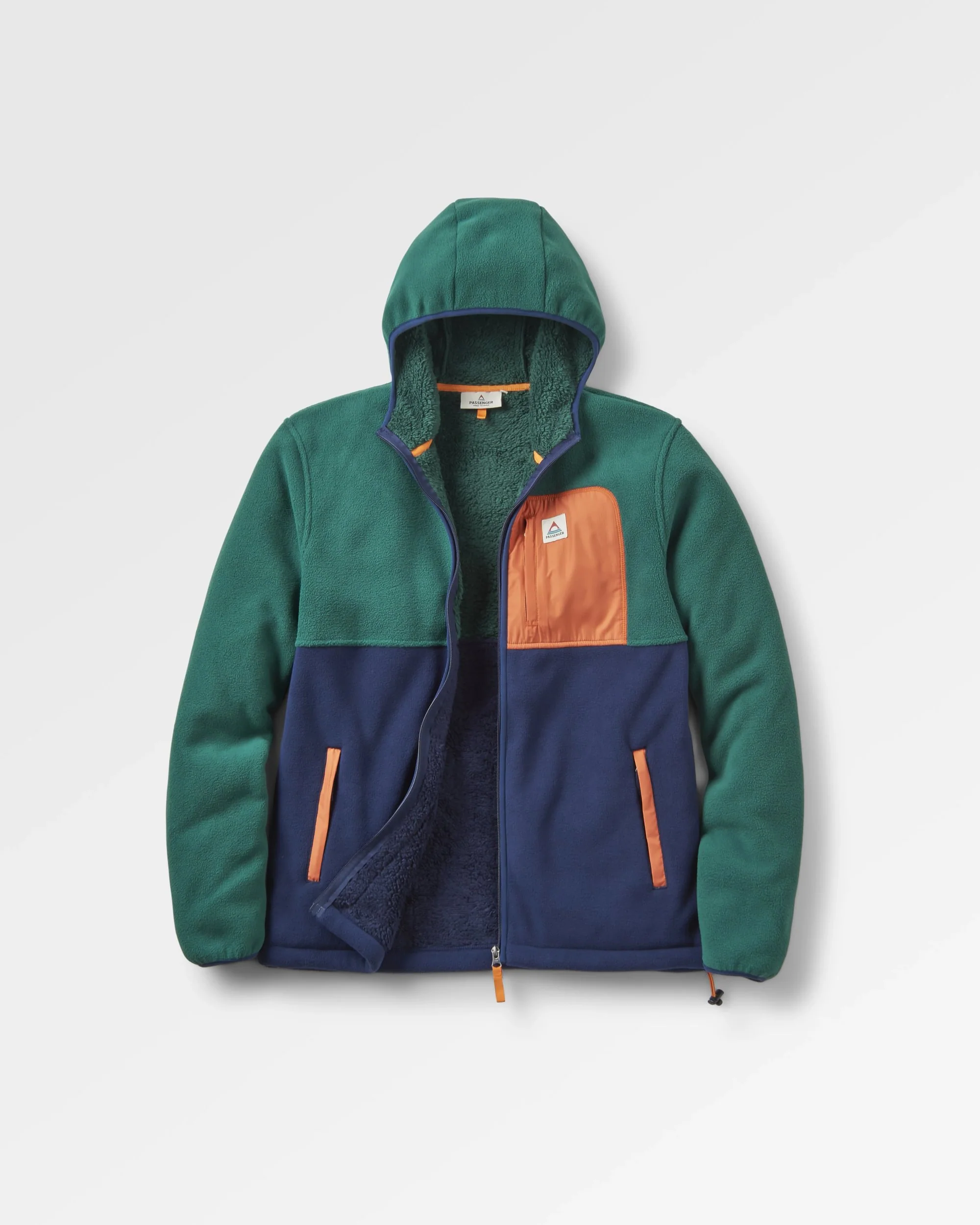 Loch Hooded Polar Fleece - Rain Forest/Rich Navy