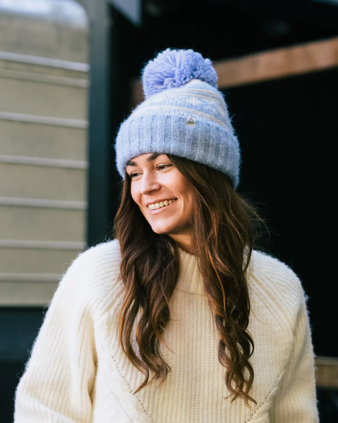 Lodge Bobble Hat - Blue Fog