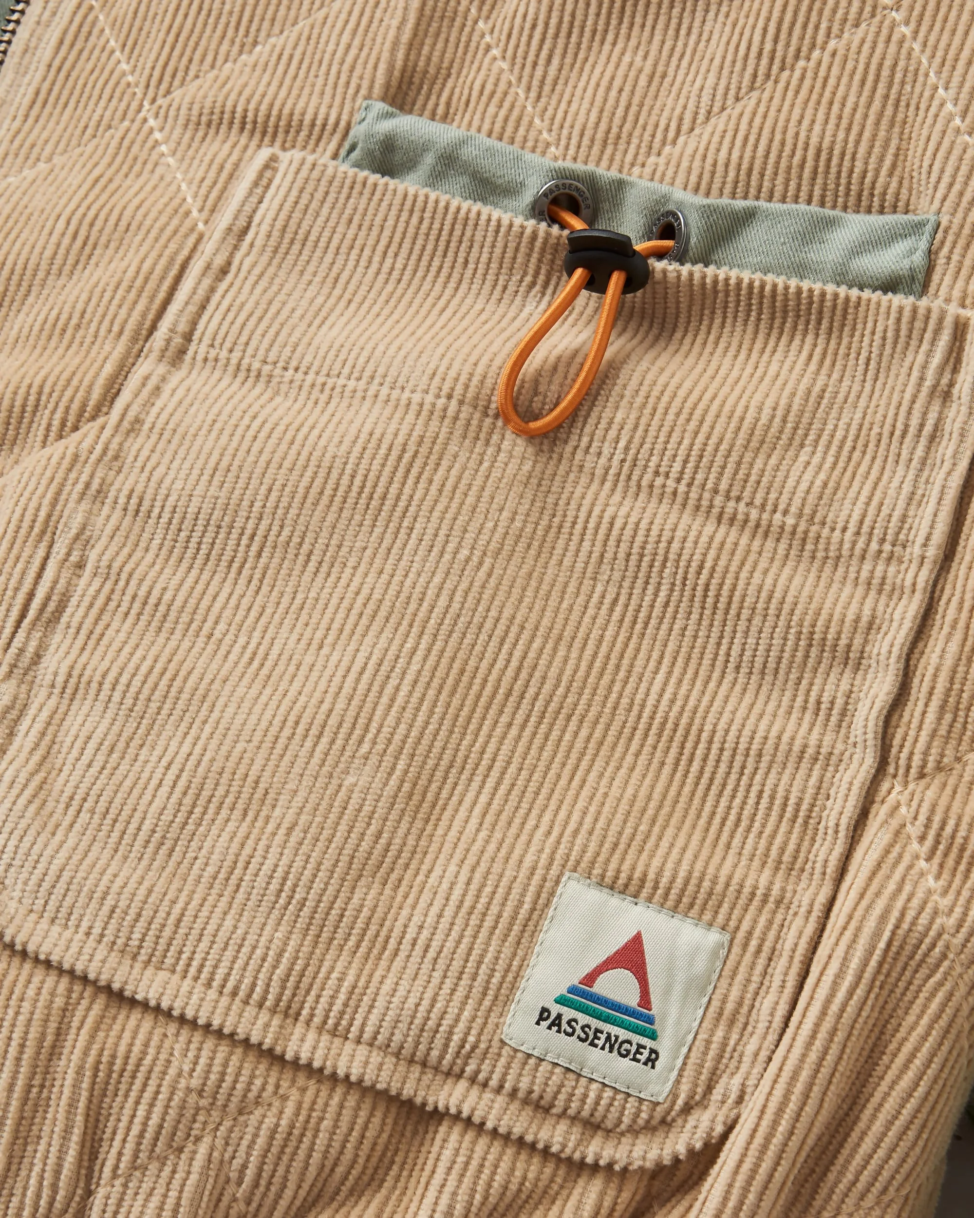 Lucia Quilted Cord Jacket - Stone/Pistachio - Image 6