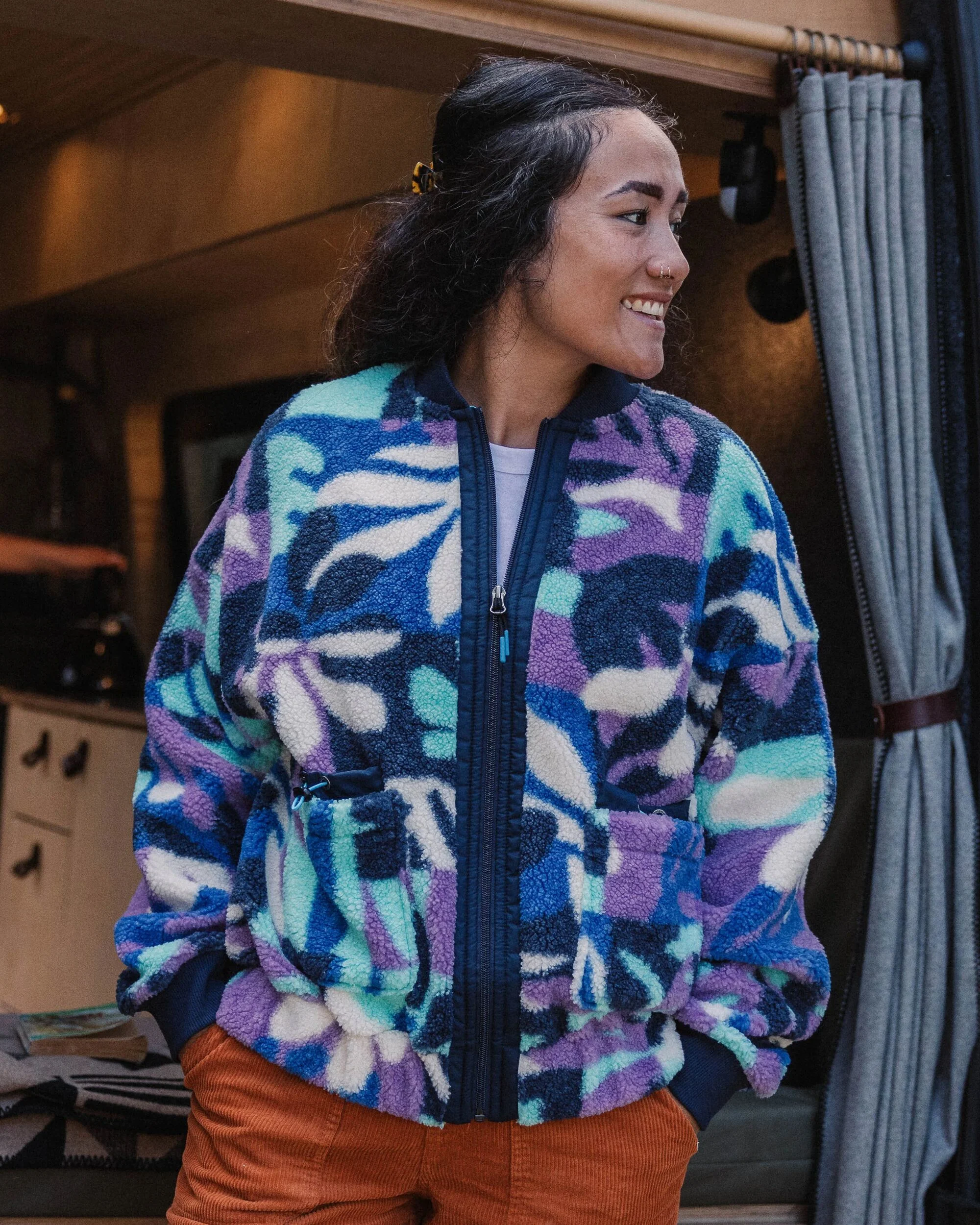 Lucia Sherpa Fleece - Mountain Foliage Purple - Image 3