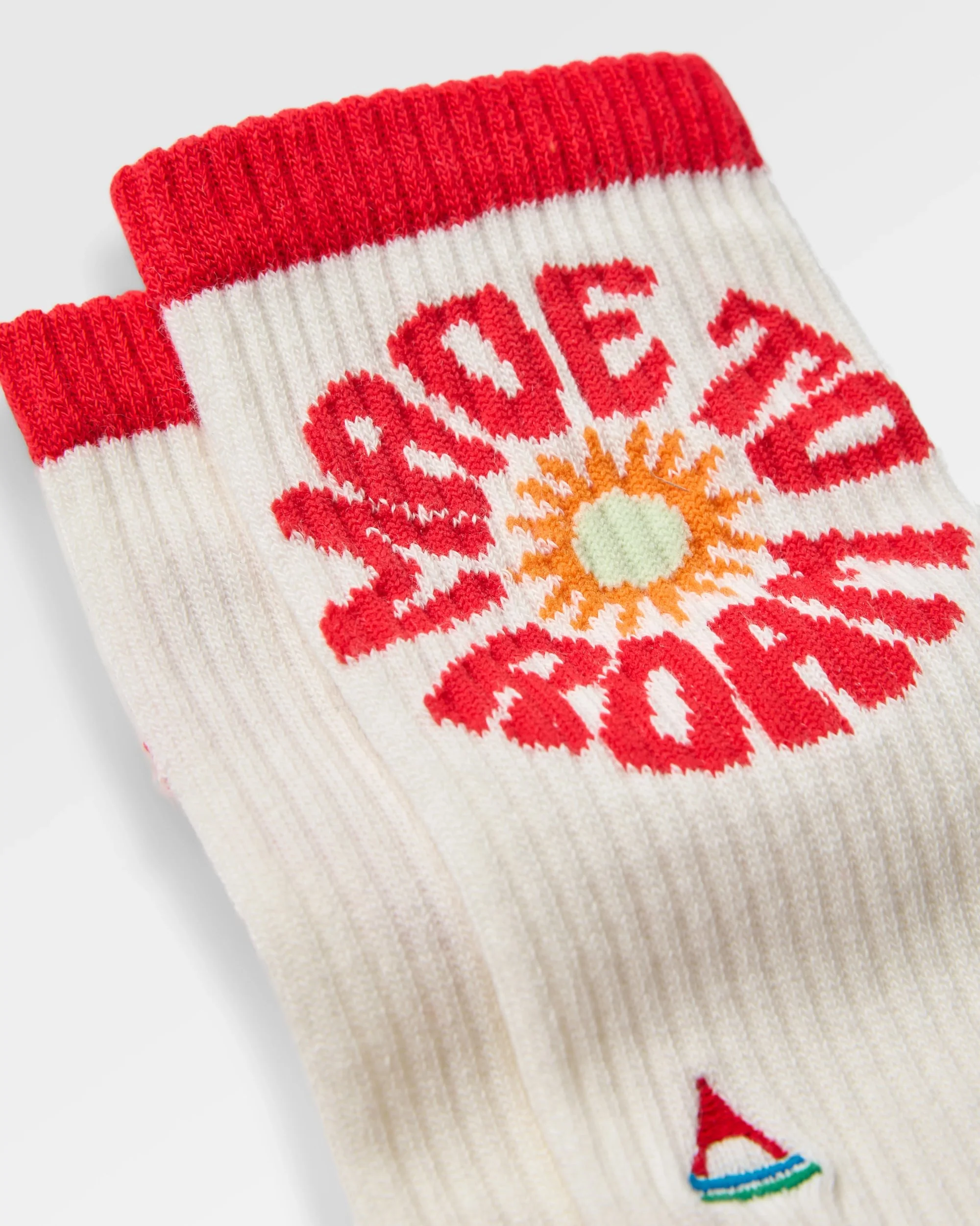 Made to Roam Graphic Crew Socks - White - Image 2