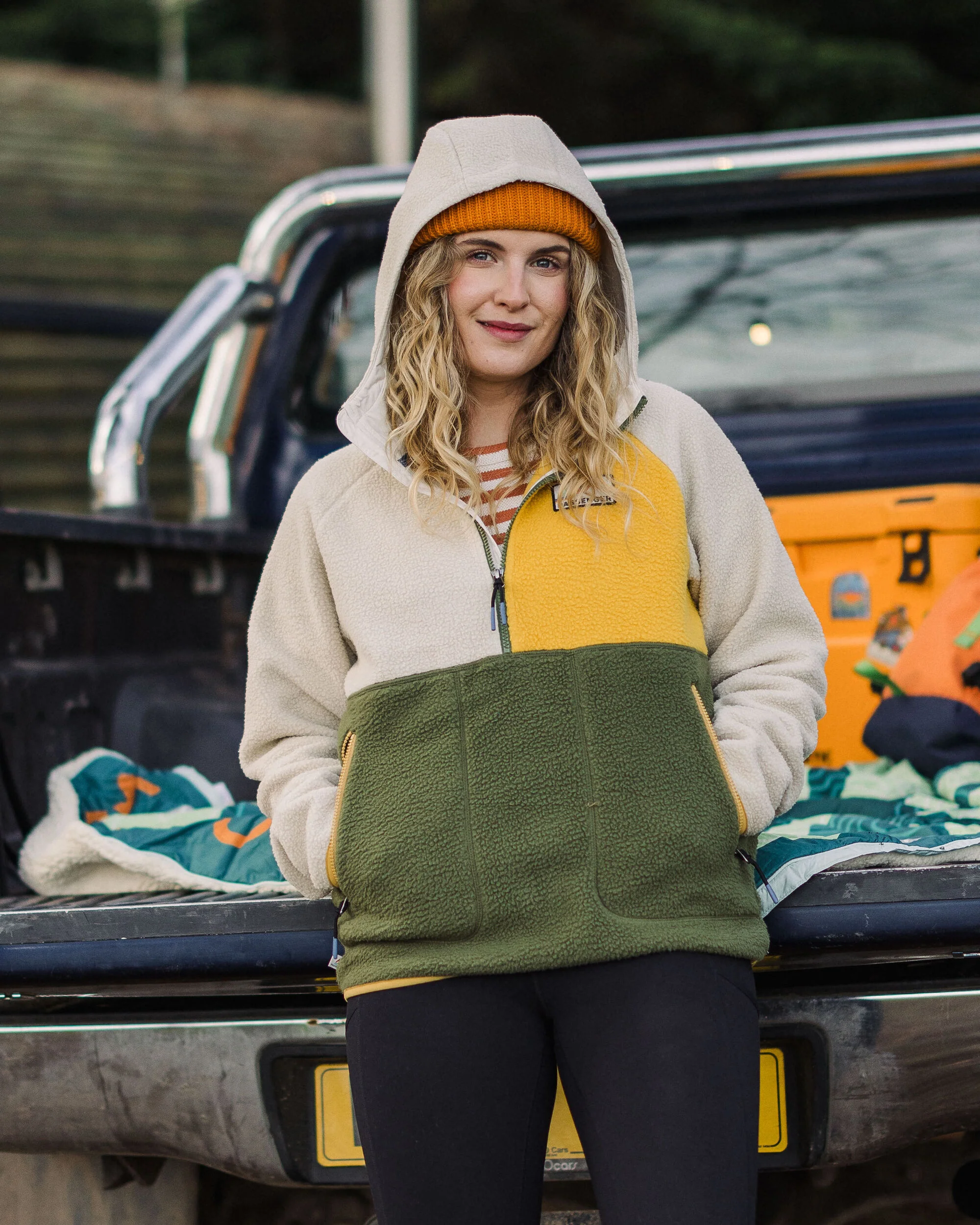 Maine 1/2 Zip Sherpa Fleece - Khaki - Image 3