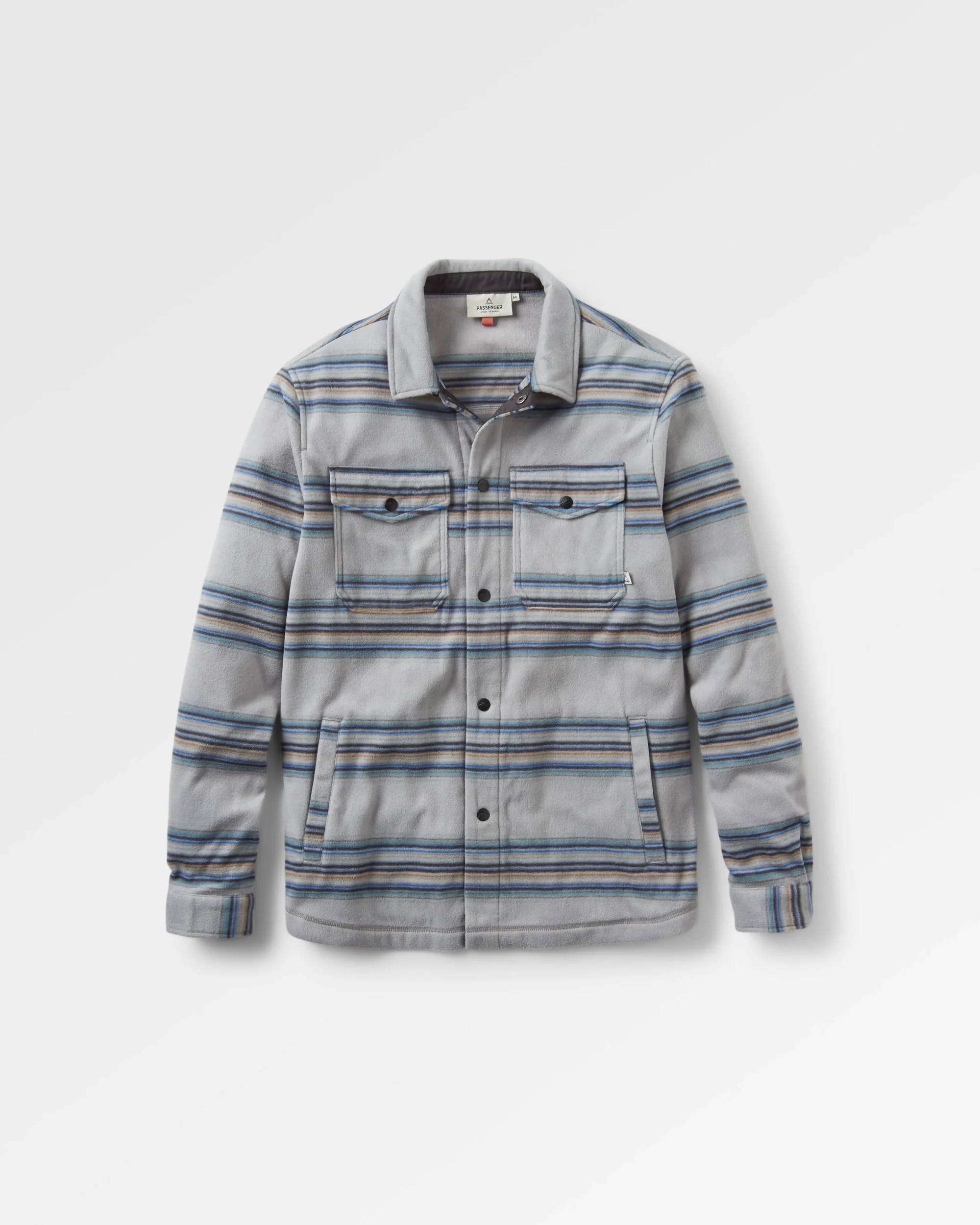 Maple Polar Fleece Shirt - Steel Grey Stripe