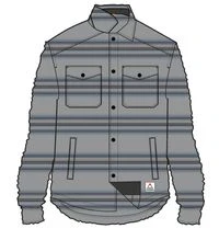 Maple Polar Fleece Shirt - Steel Grey Stripe - Image 7