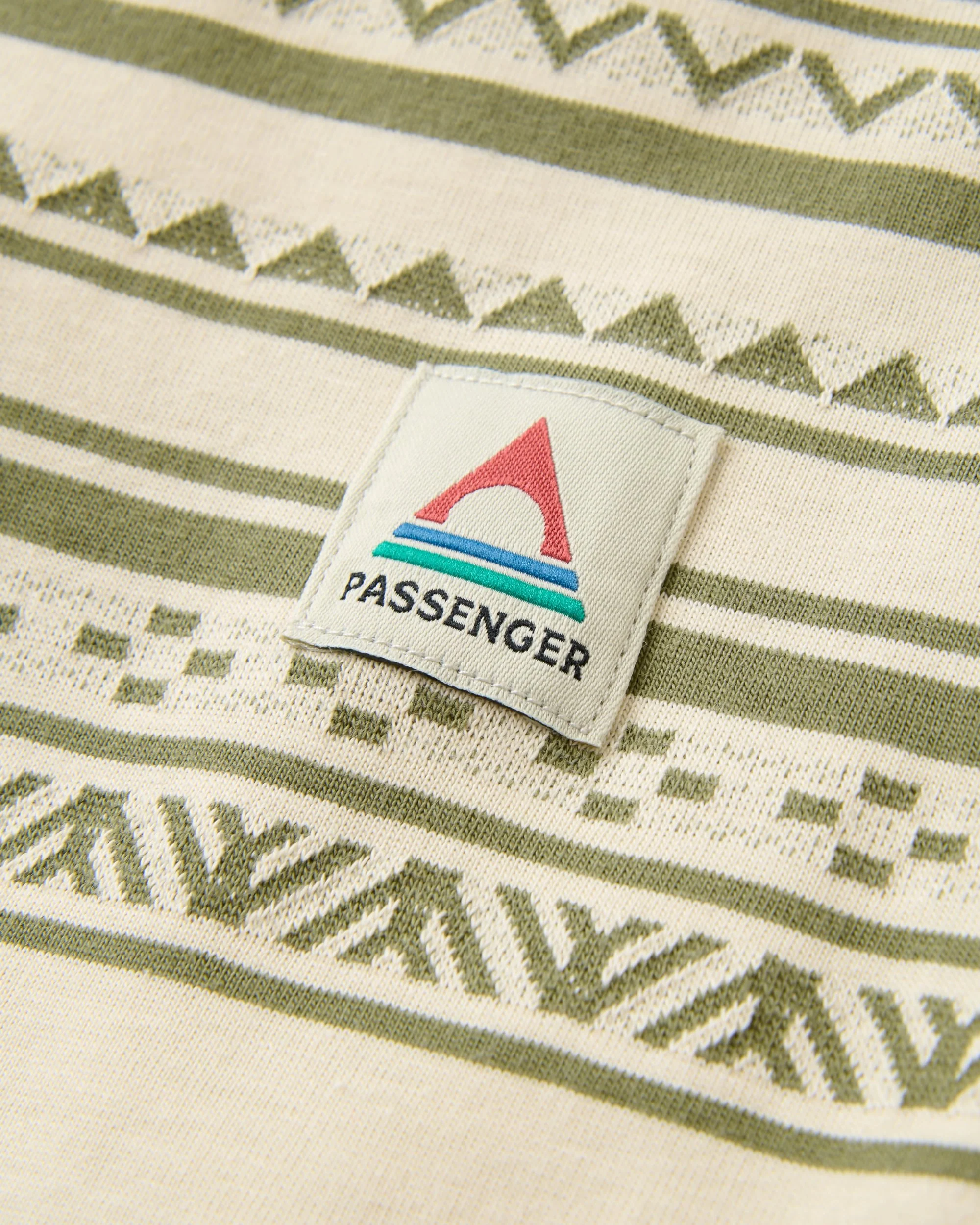 Mellower Jacquard T-Shirt - Geo Stripe Birch/Khaki - Image 3