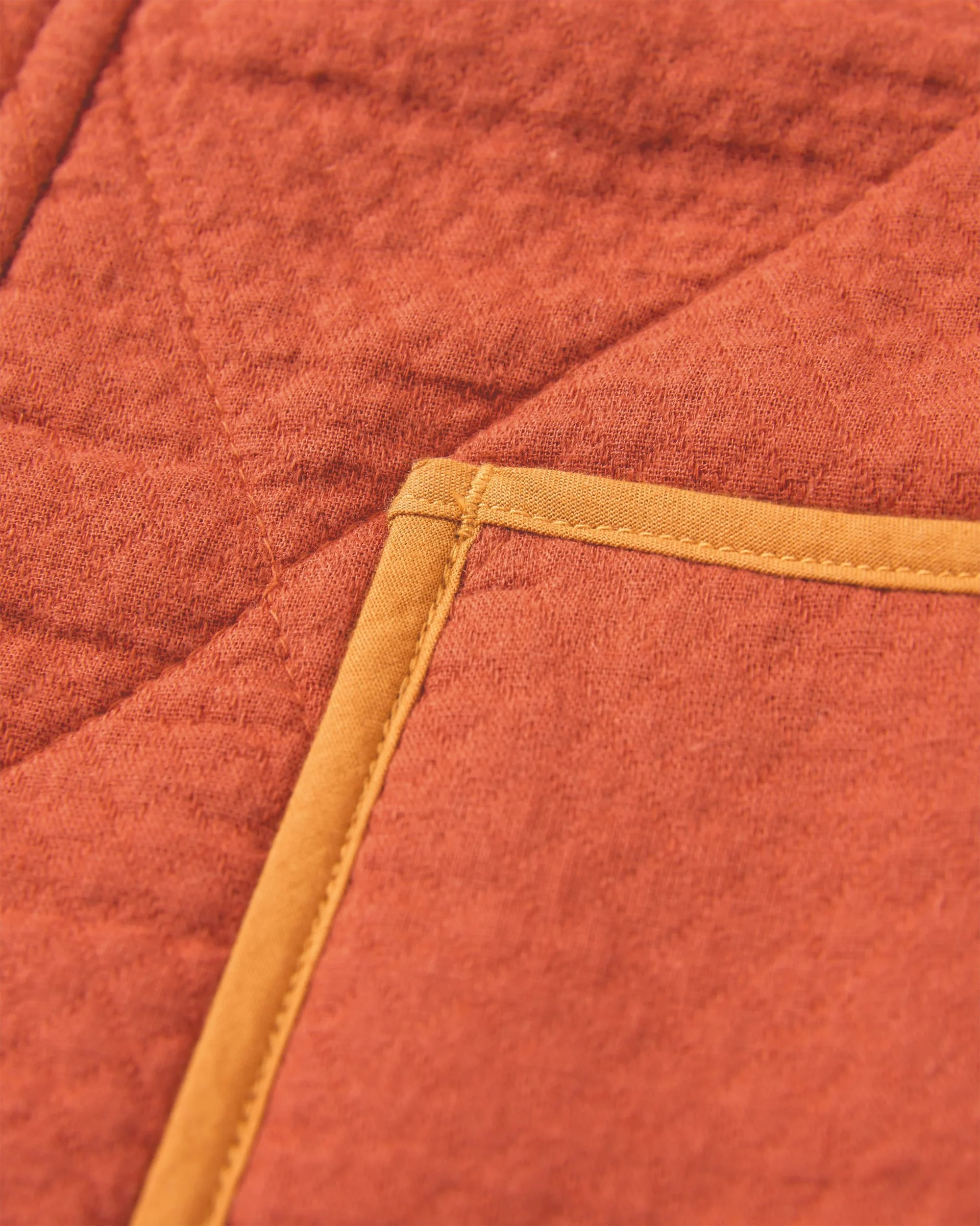 Mira Organic Cotton Quilted Overshirt - Red Ochre - Image 9