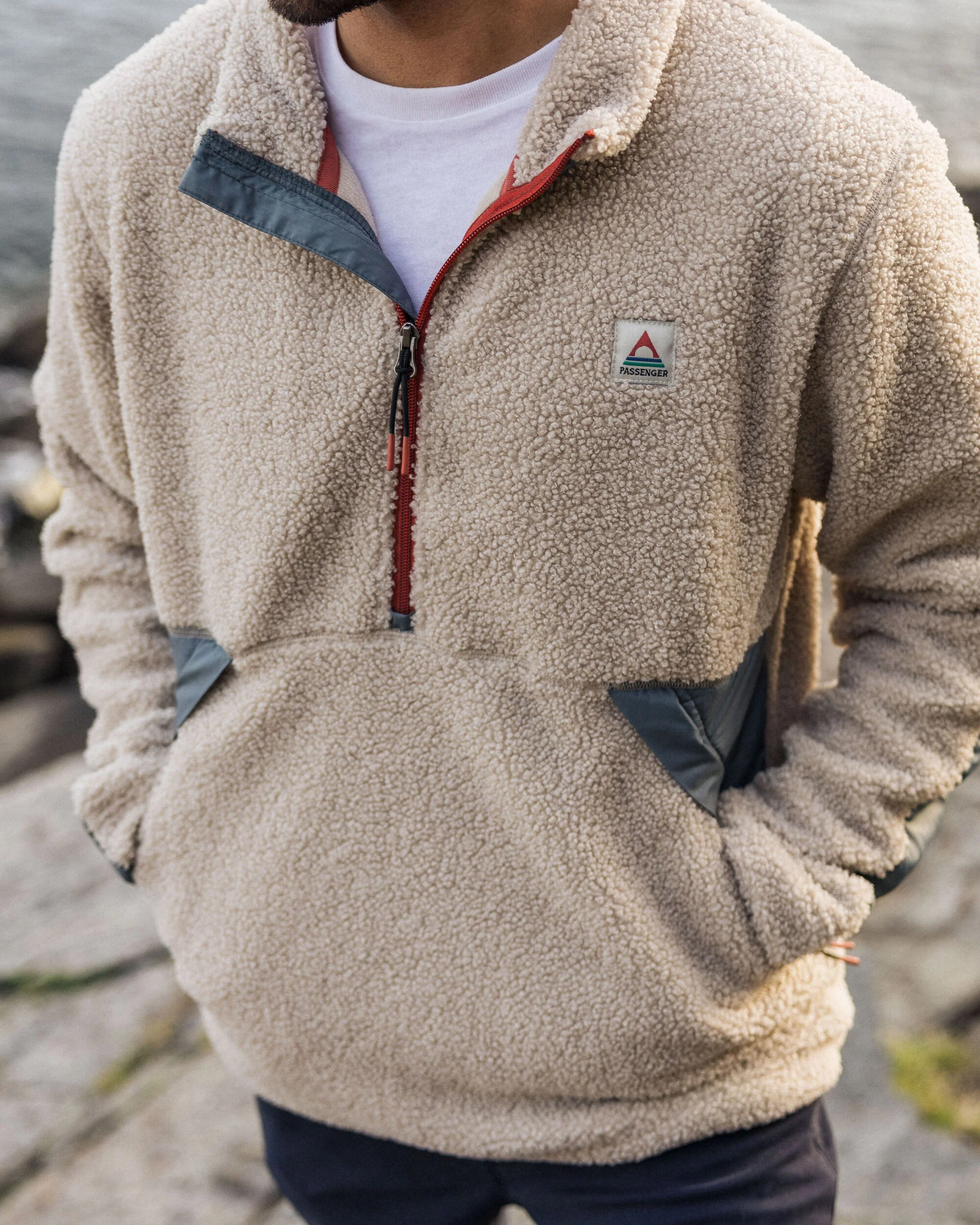 Muse Polar-Lined Sherpa Fleece - Pebble Grey