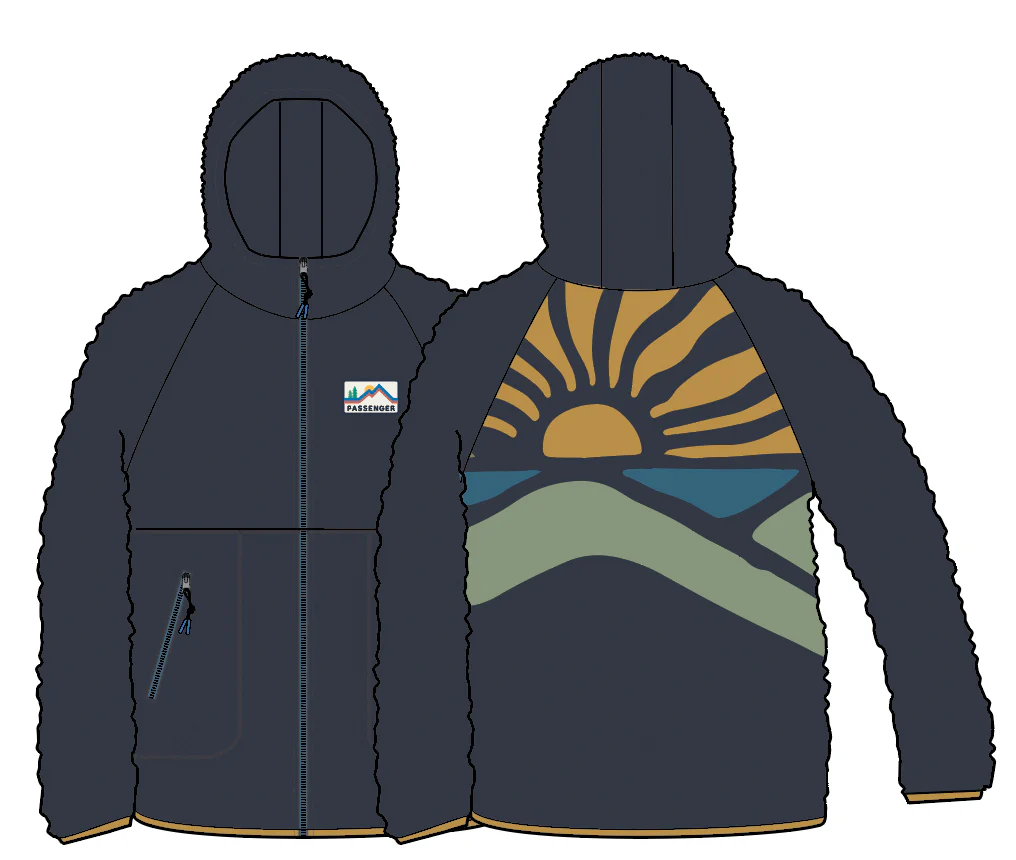North Coast Vista Full Zip Sherpa Fleece - Faded Black - Image 7