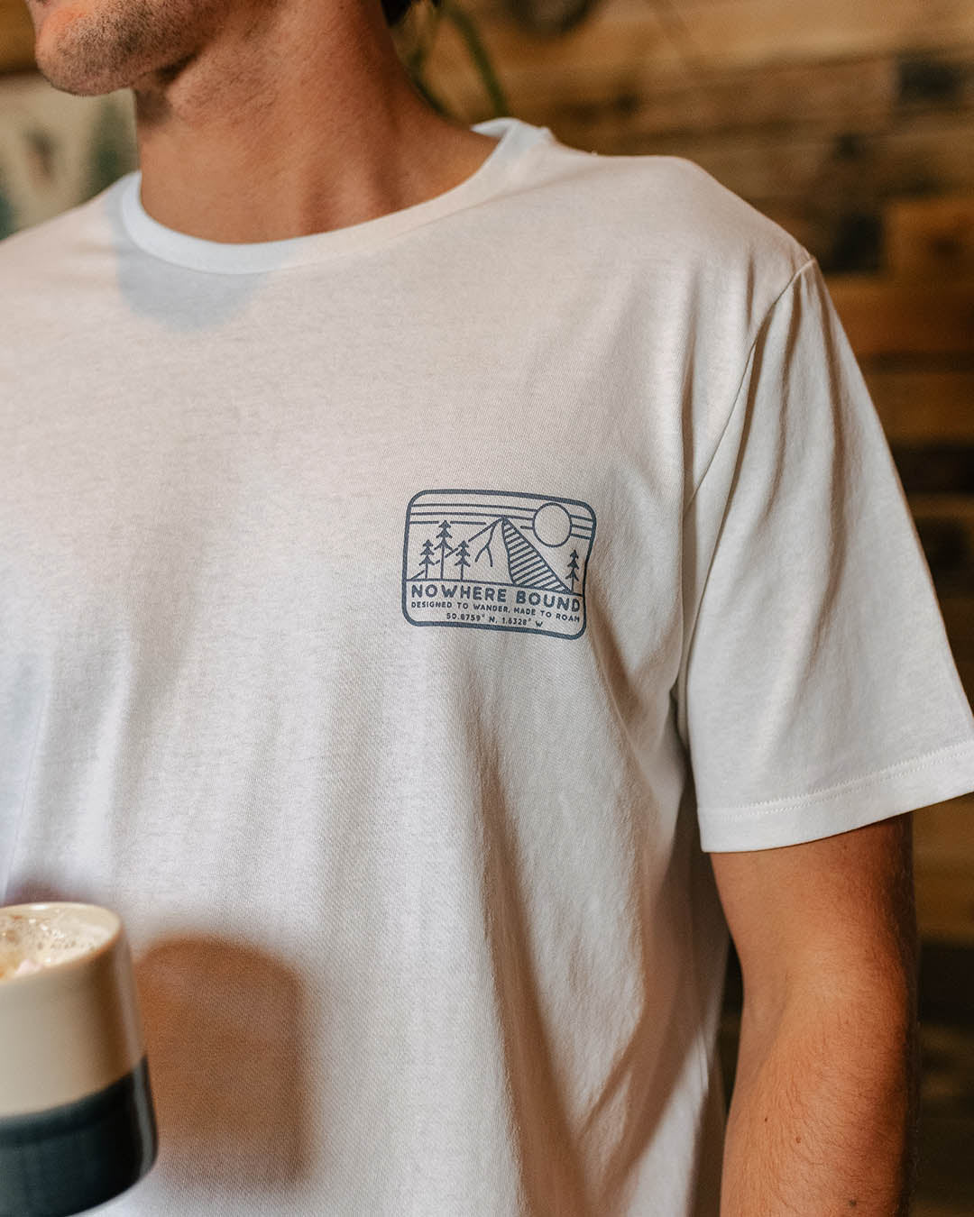 Nowhere Bound Recycled Cotton T-Shirt - White - Image 3