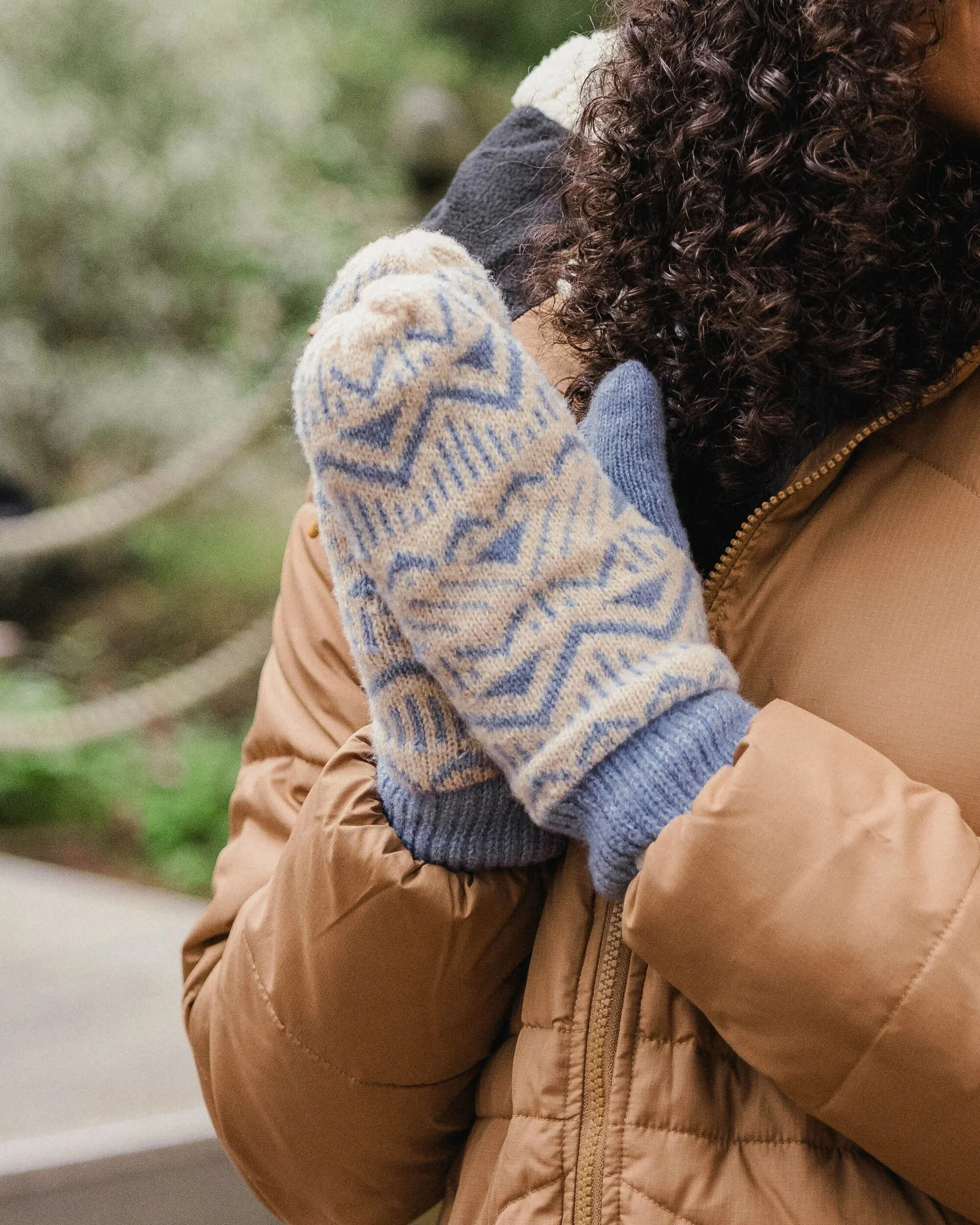 Nurture Fleece Lined Mittens - Faded Denim