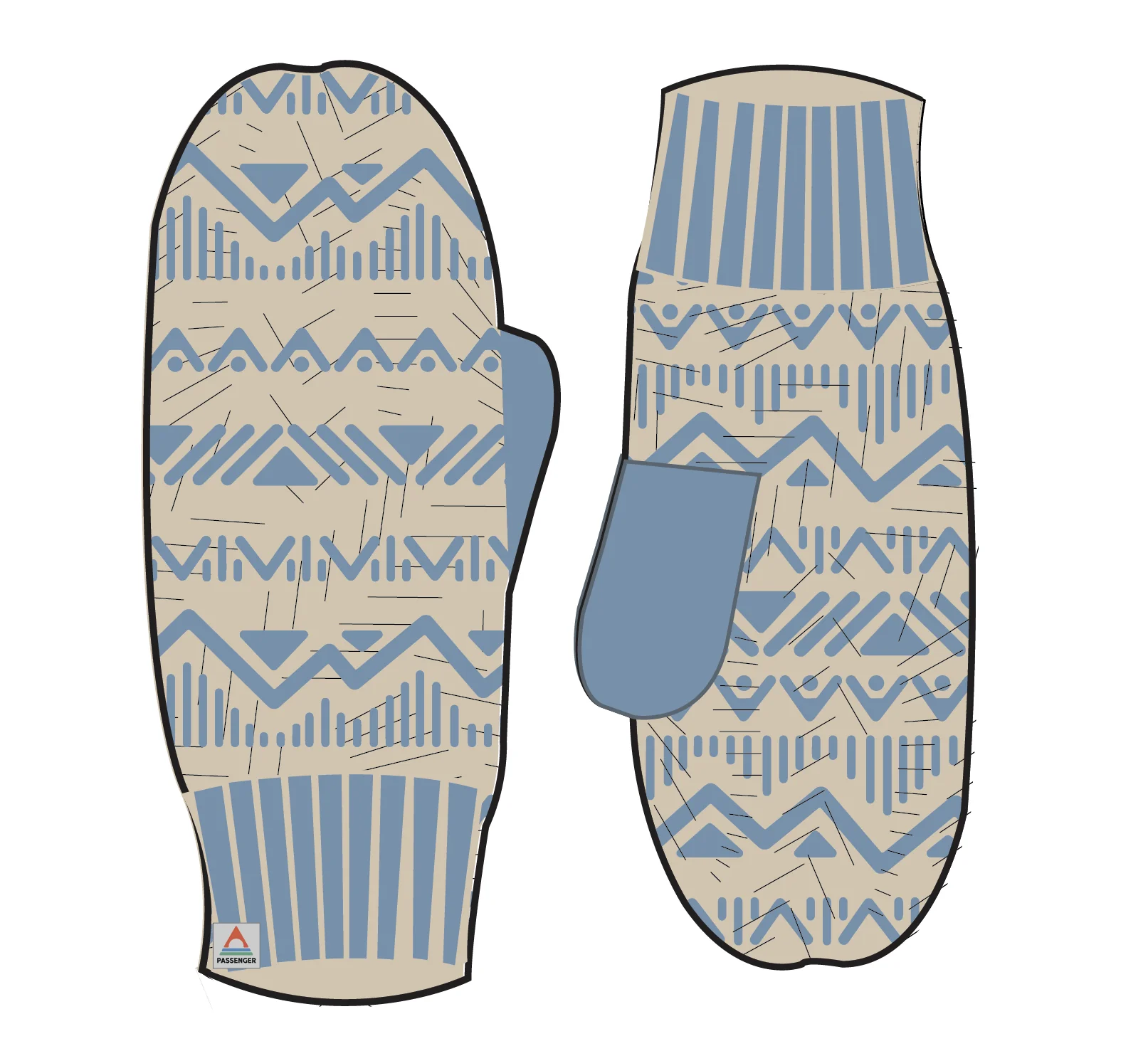 Nurture Fleece Lined Mittens - Faded Denim - Image 6