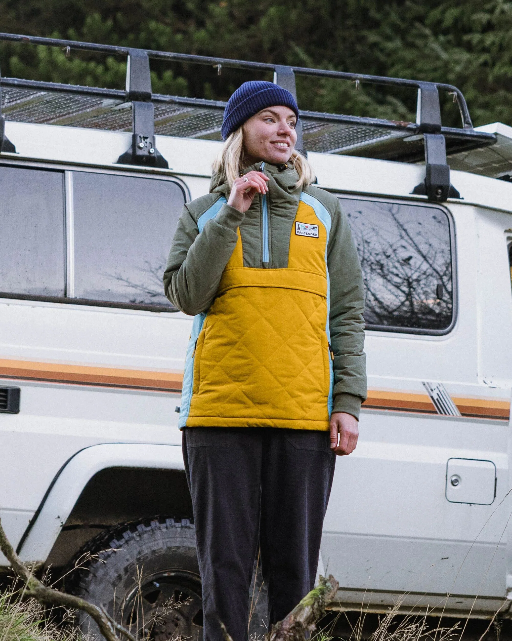 Ocean Insulated Anorak - Dusty Olive/Heritage Yellow