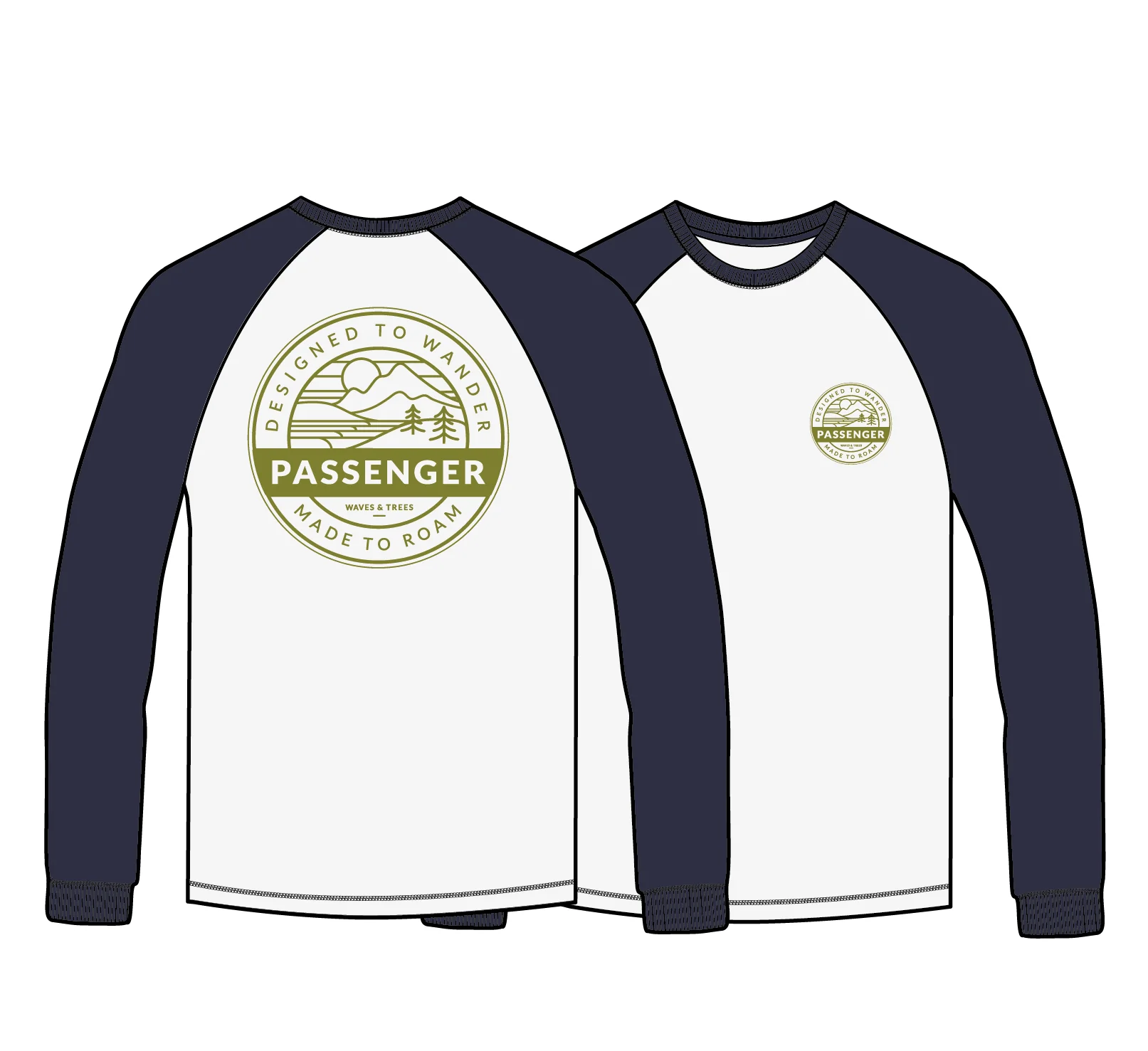 Odyssey Raglan LS T-Shirt - Rich Navy/White - Image 6