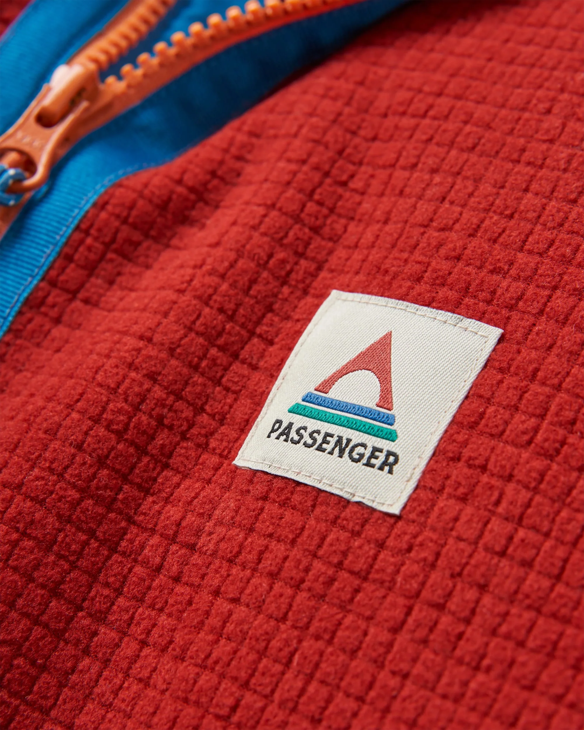 Off Trail Grid Polar Fleece - Red Ochre/Birch - Image 3