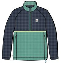 Off Trail Grid Polar Fleece - Rich Navy/Green Lake - Image 12