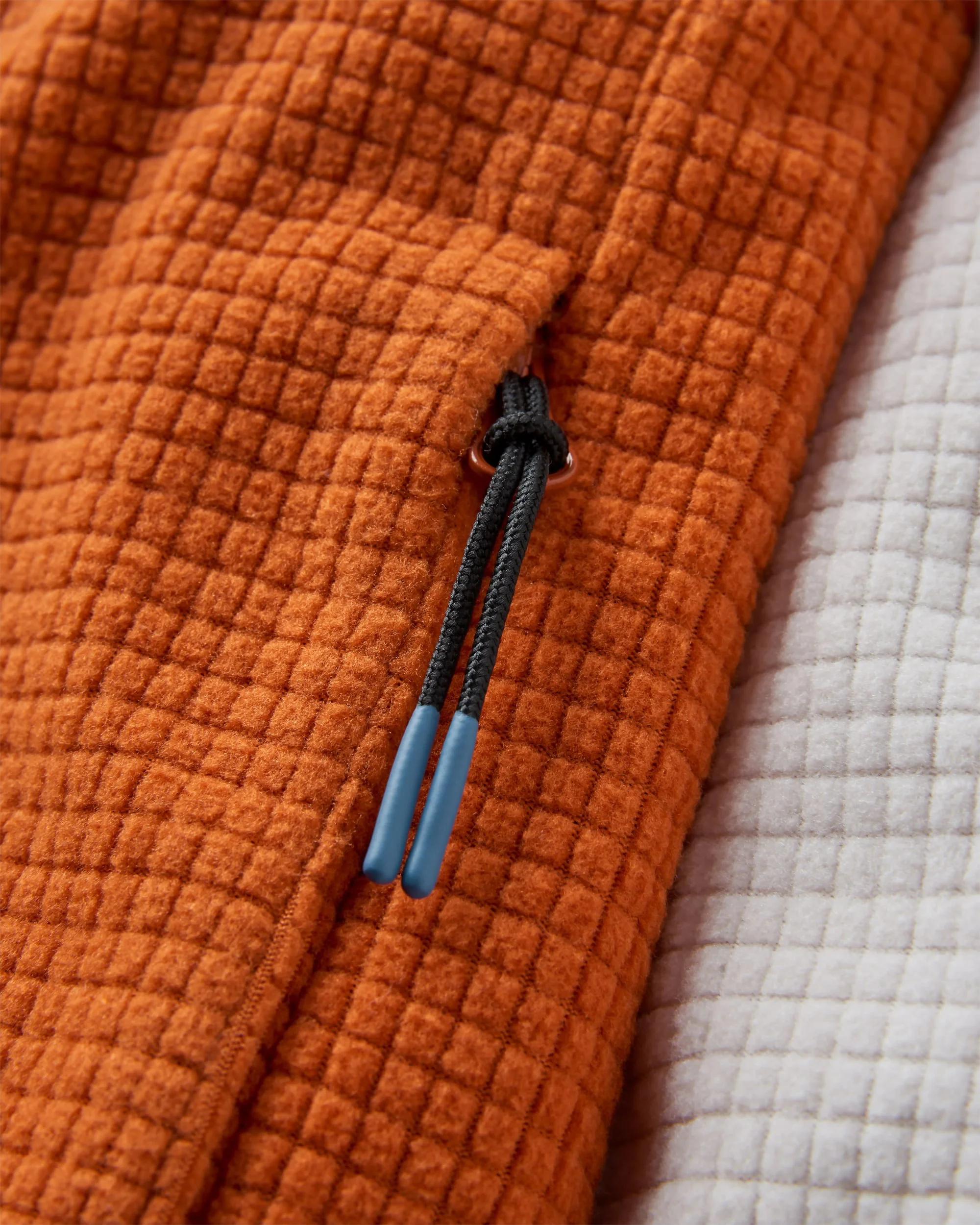 Off Trail Grid Polar Fleece - Birch/Sunset Orange - Image 8