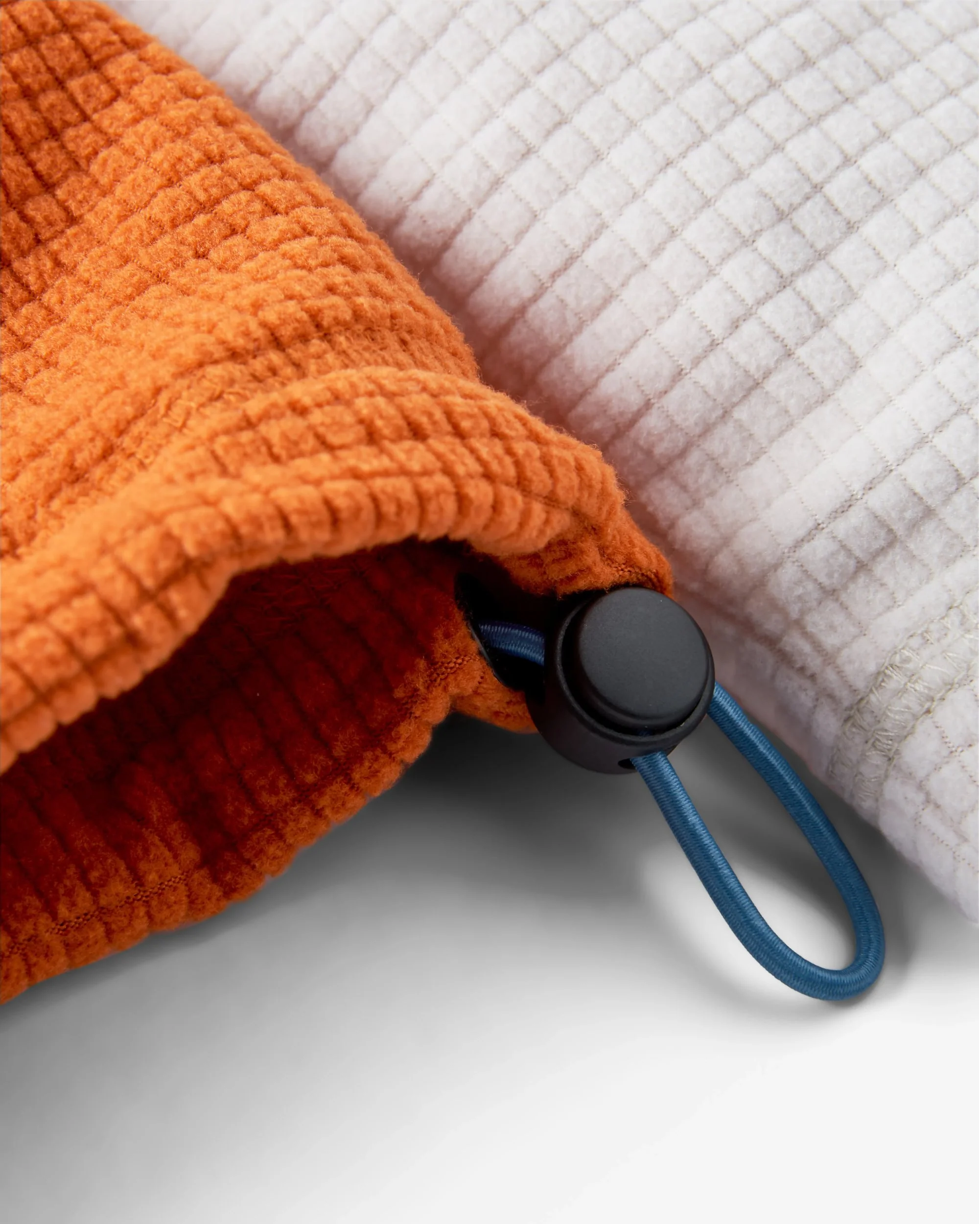 Off Trail Grid Polar Fleece - Birch/Sunset Orange - Image 9