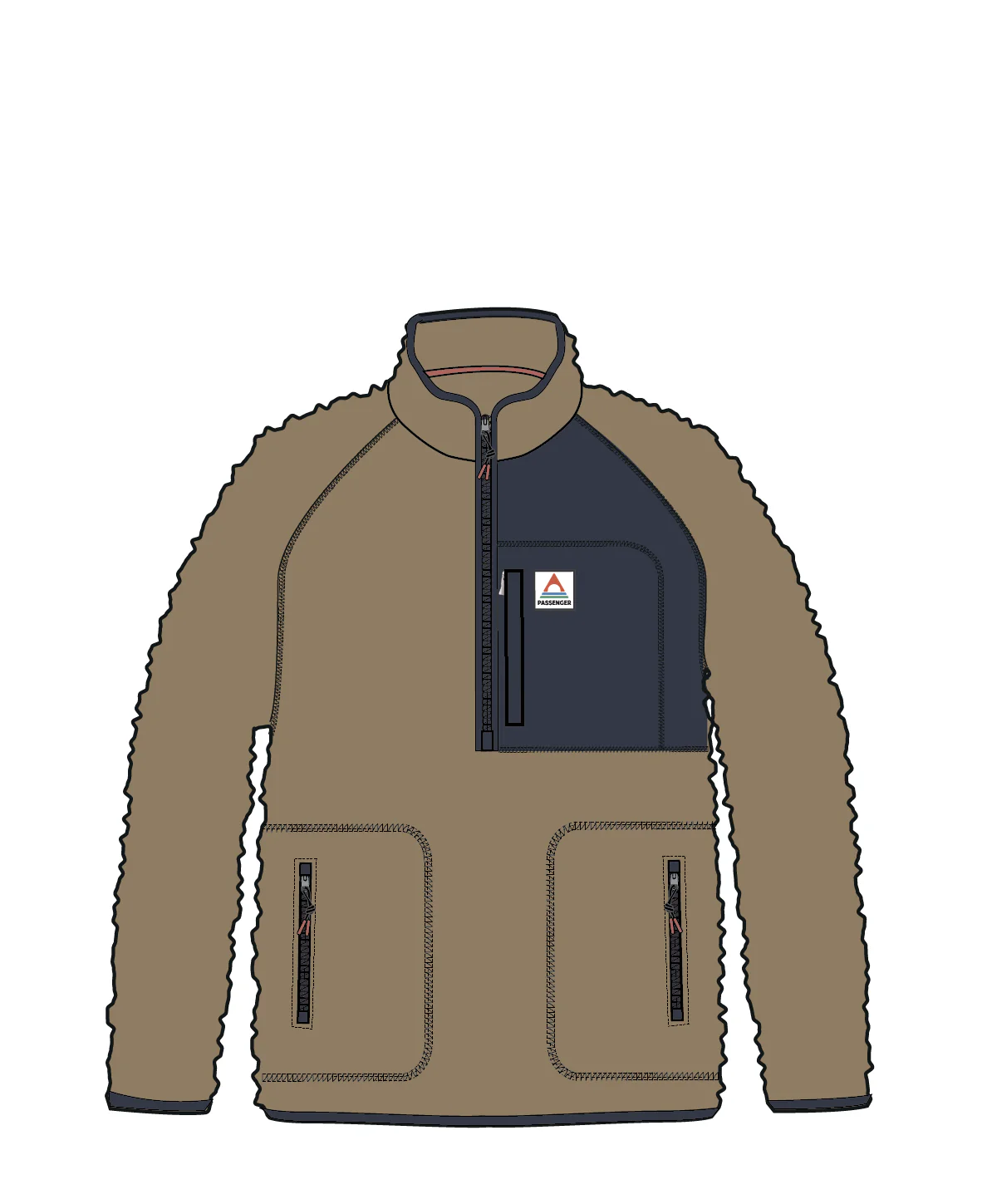 Offgrid 1/2 Zip Sherpa Fleece - Biscuit - Image 9