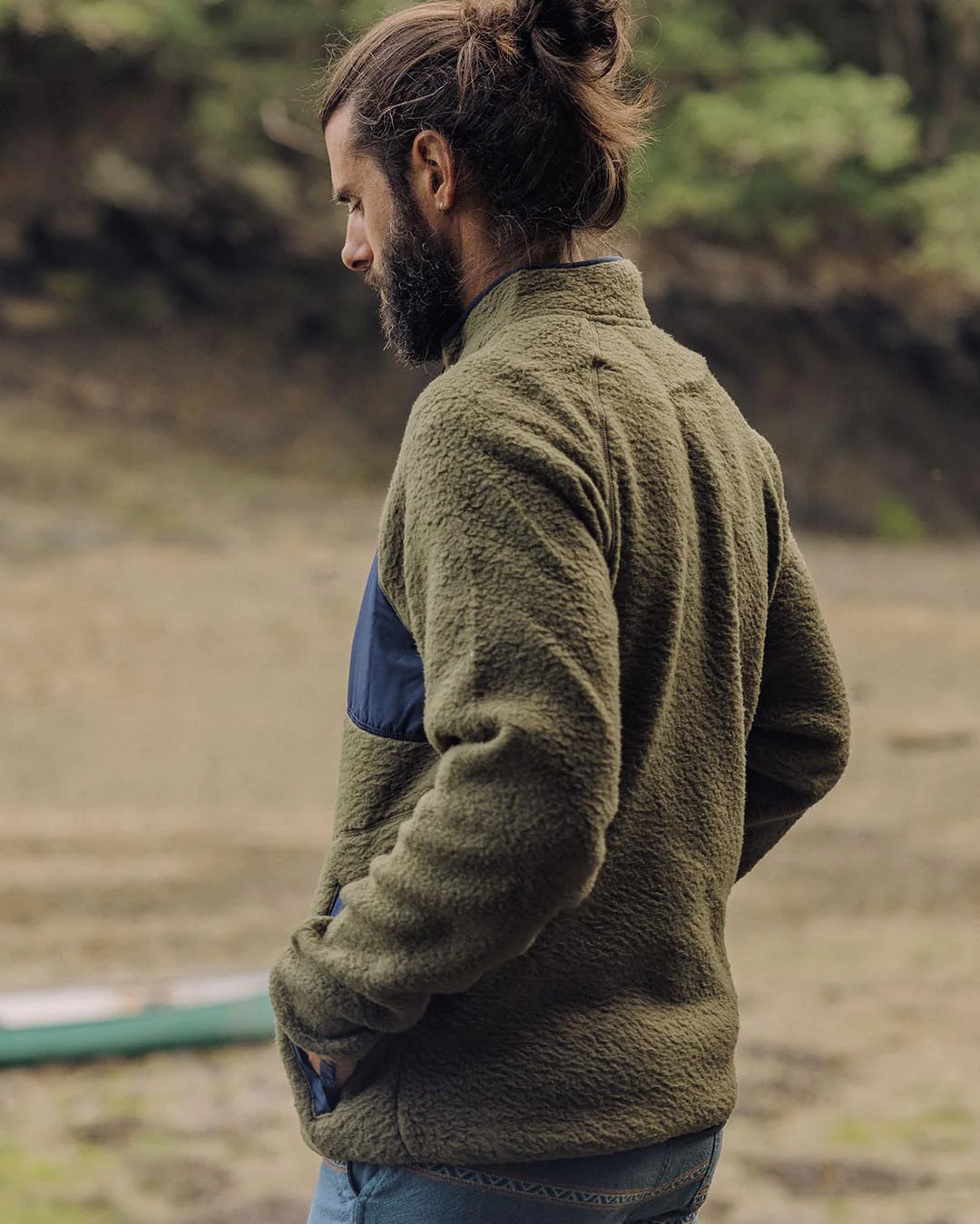 Offgrid 1/4 Zip Sherpa Fleece - Khaki - Image 3