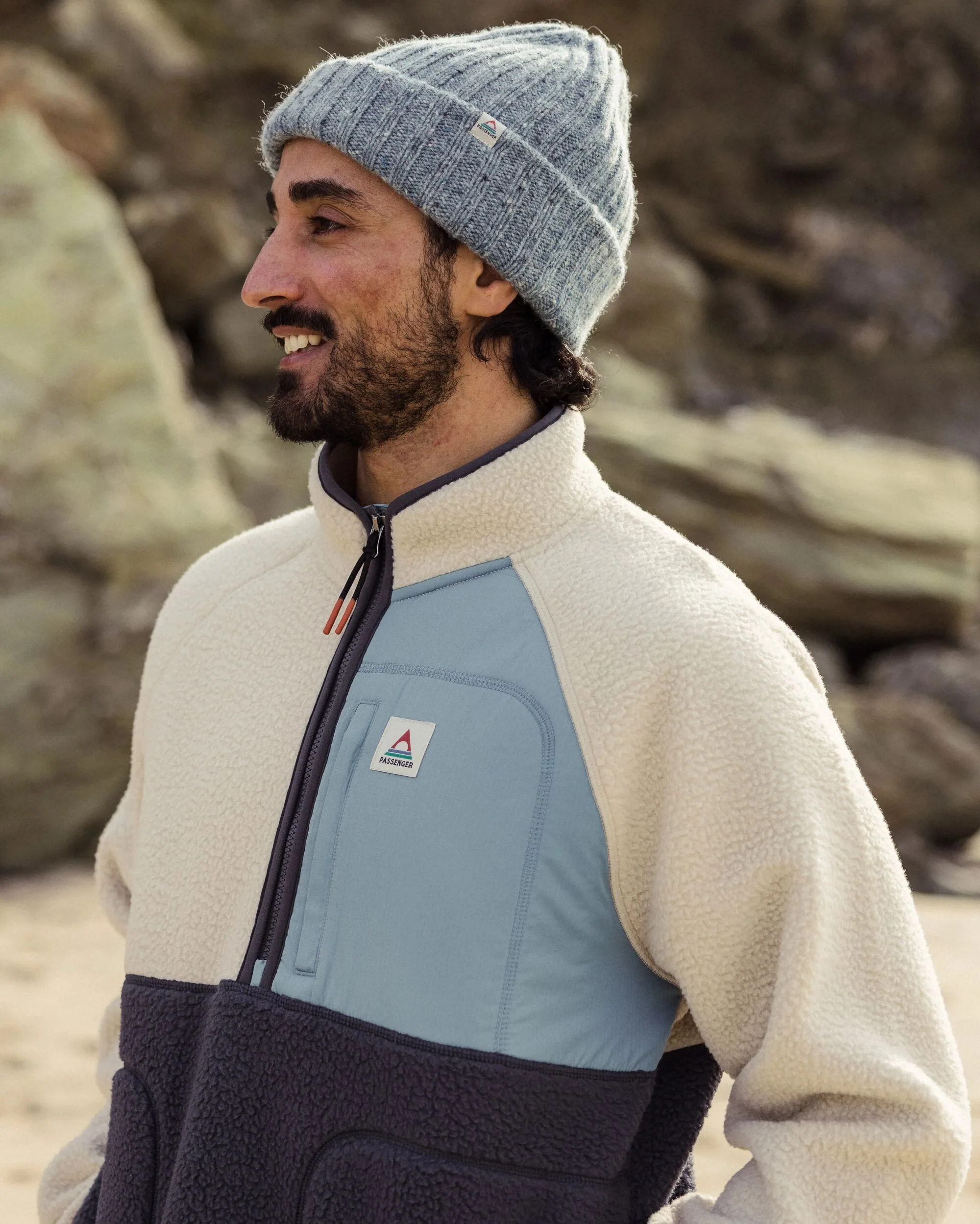 Offgrid 1/2 Zip Sherpa Fleece - Oatmeal/Charcoal - Image 4