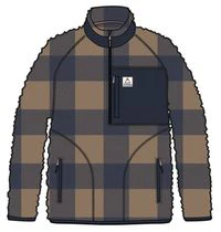 Offroad Sherpa 1/2 Zip Fleece - Toffee/Rich Navy Buffalo - Image 11
