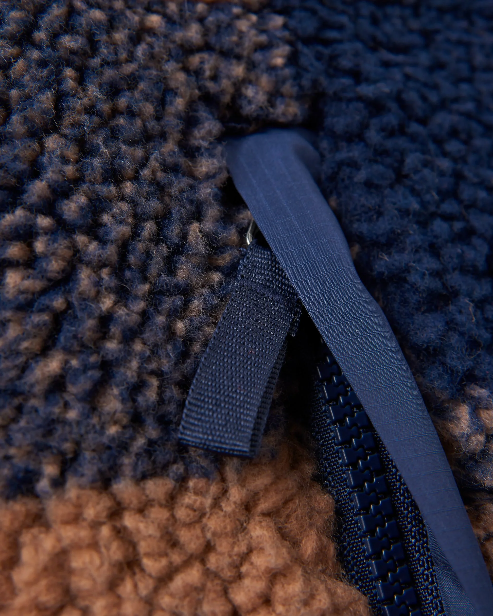 Offroad Sherpa 1/2 Zip Fleece - Toffee/Rich Navy Buffalo - Image 7