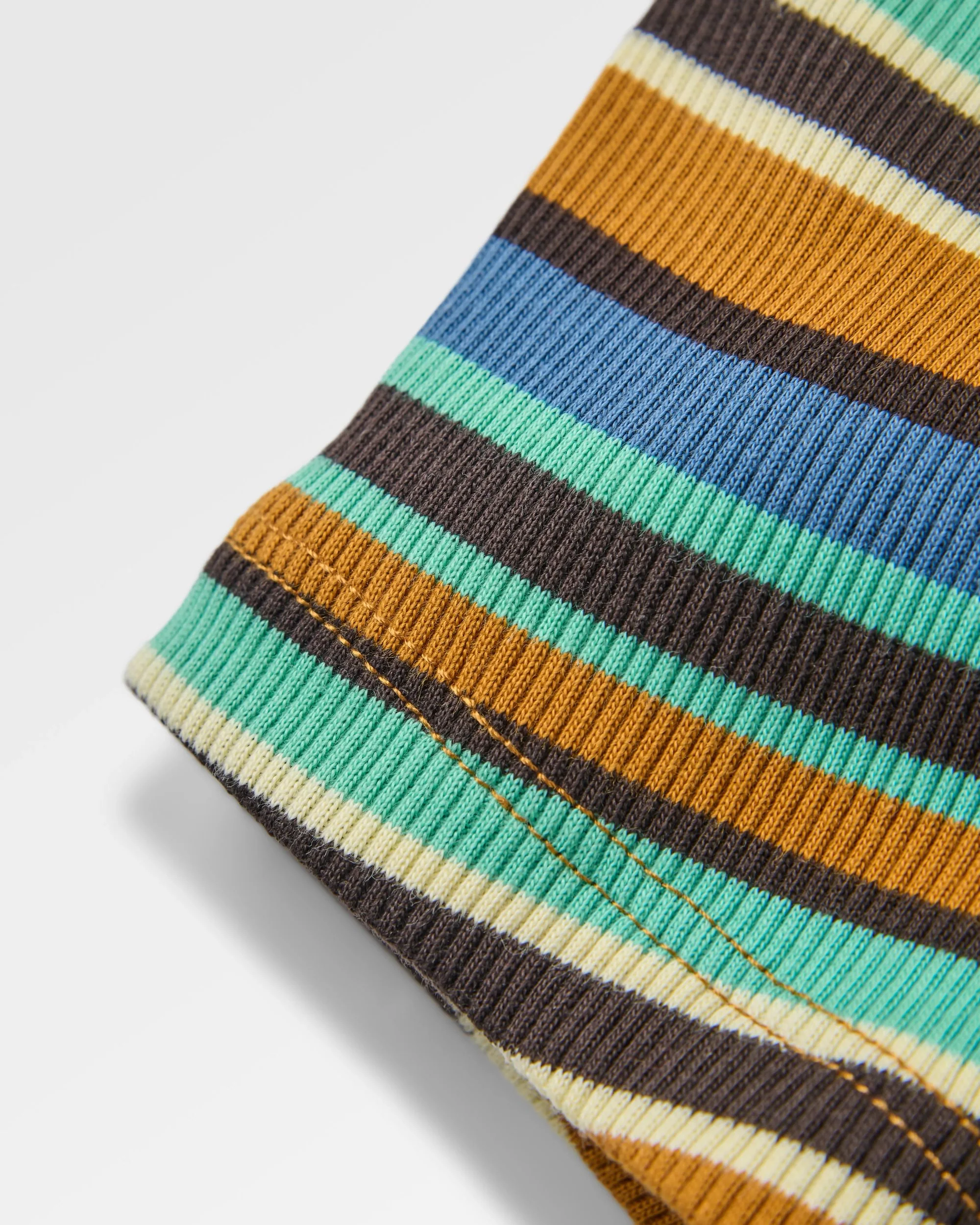 Out There Ribbed Cropped T-Shirt - Espresso Multi Stripe - Image 7