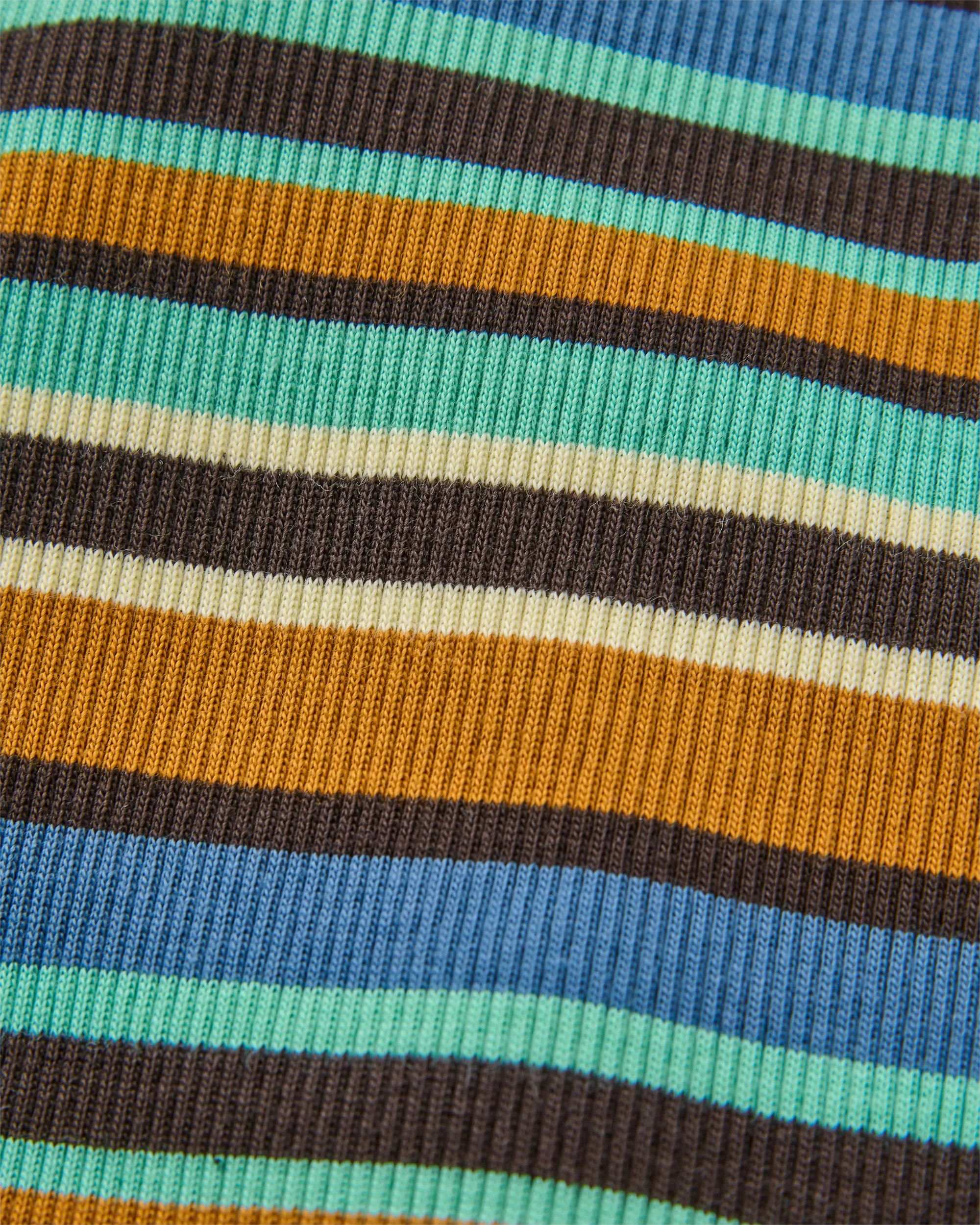 Out There Ribbed Cropped T-Shirt - Espresso Multi Stripe - Image 8